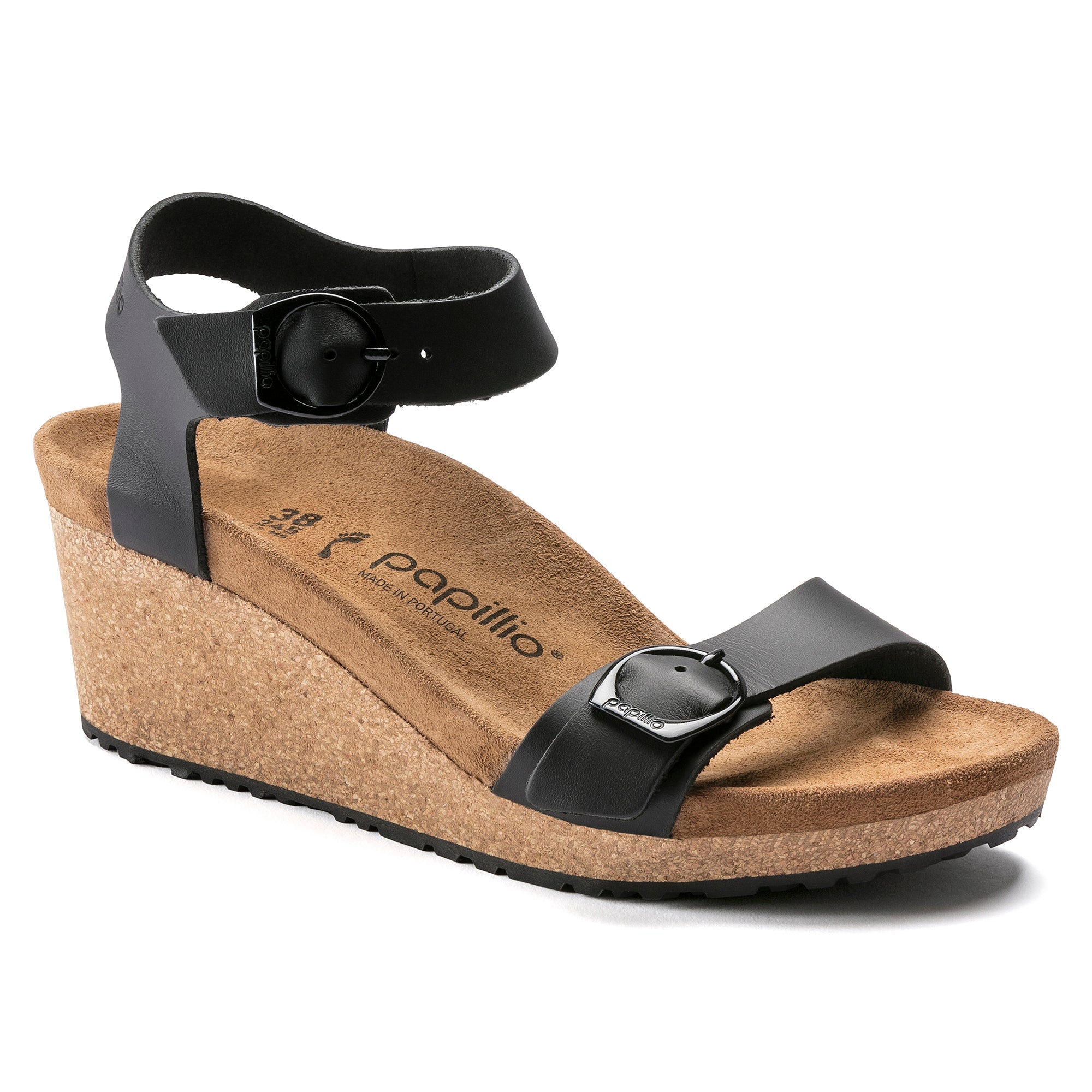 Papillio Soley black leather by Birkenstock