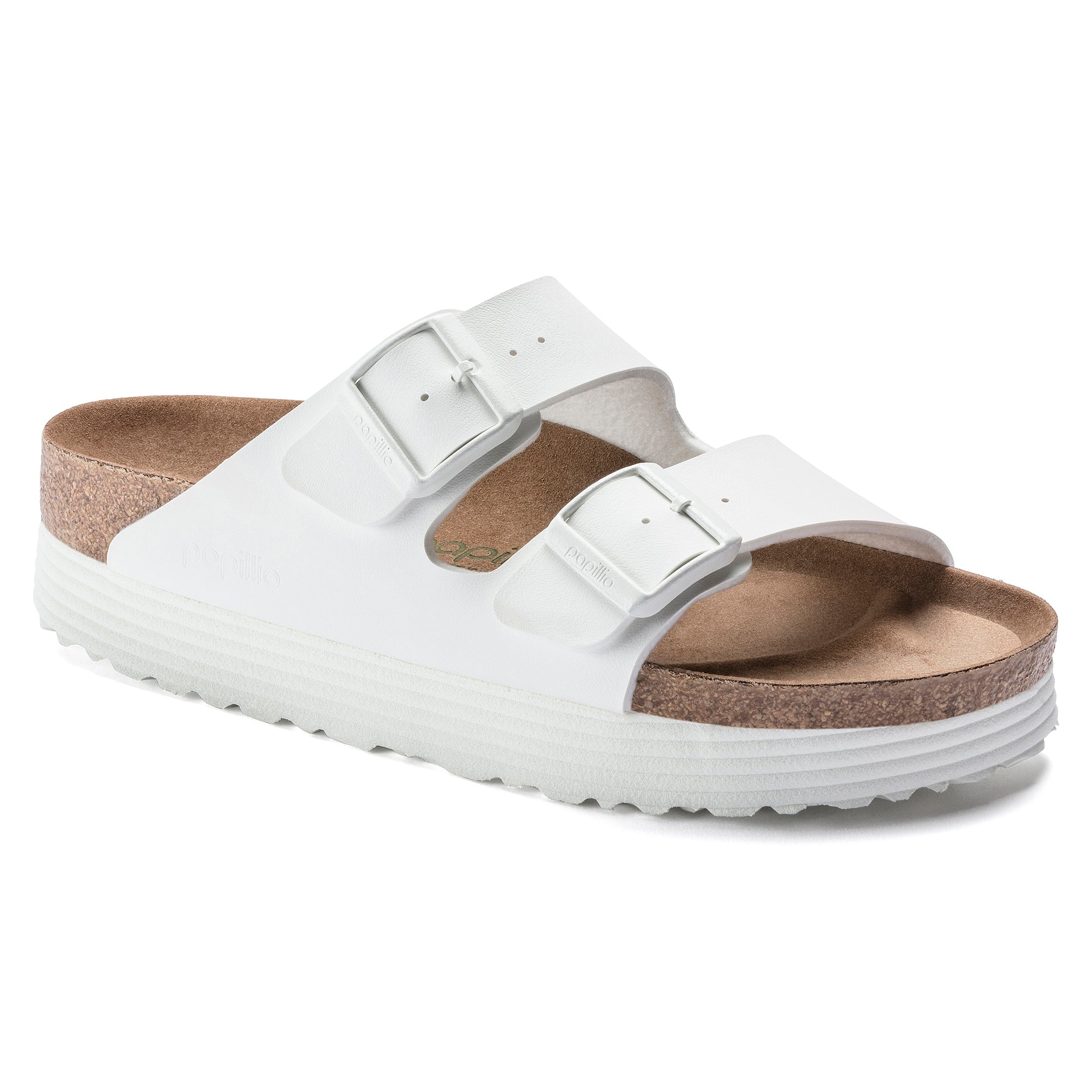 Papillio Arizona Grooved Platform Vegan white Birko-Flor by Birkenstock