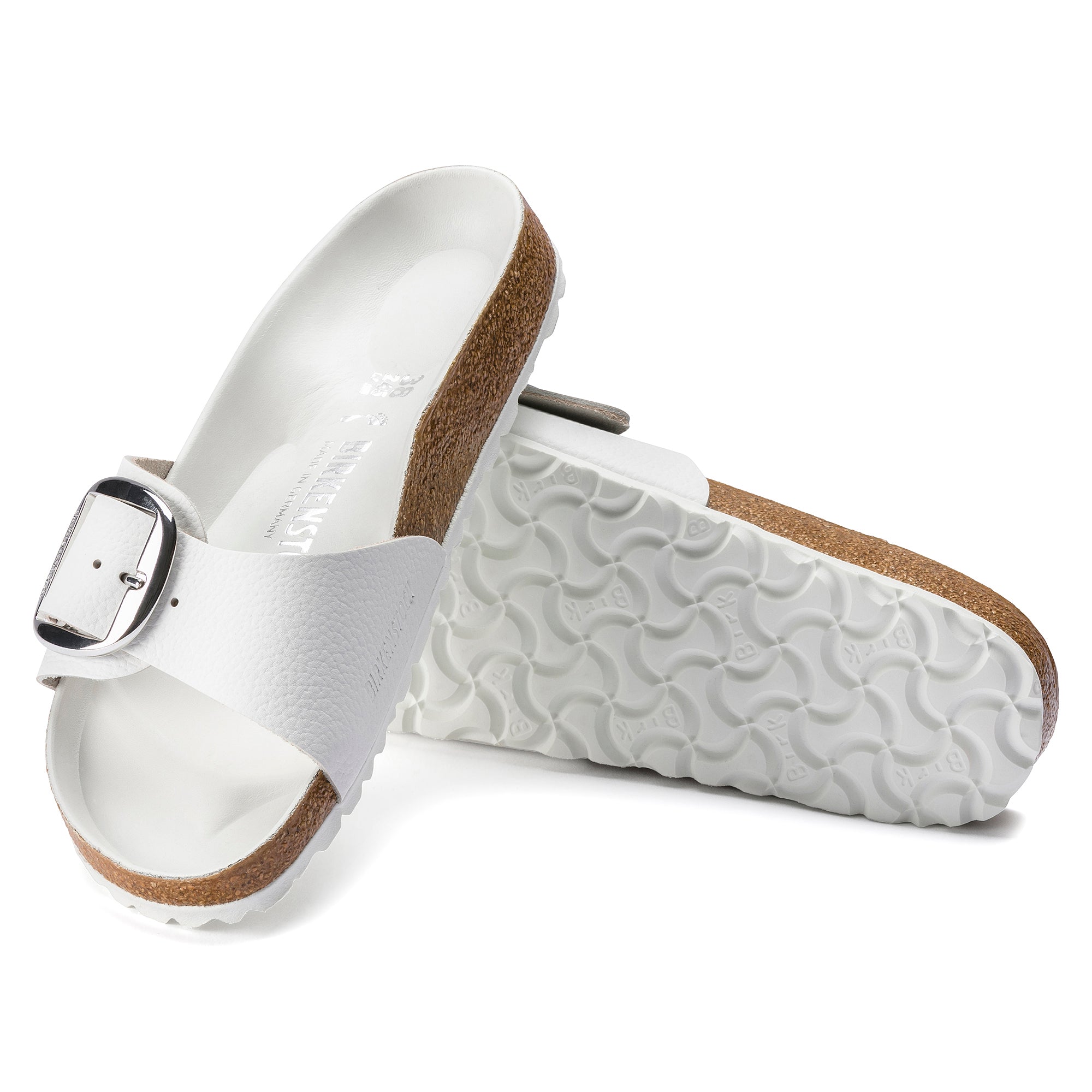 Birkenstock Madrid Big Buckle white leather