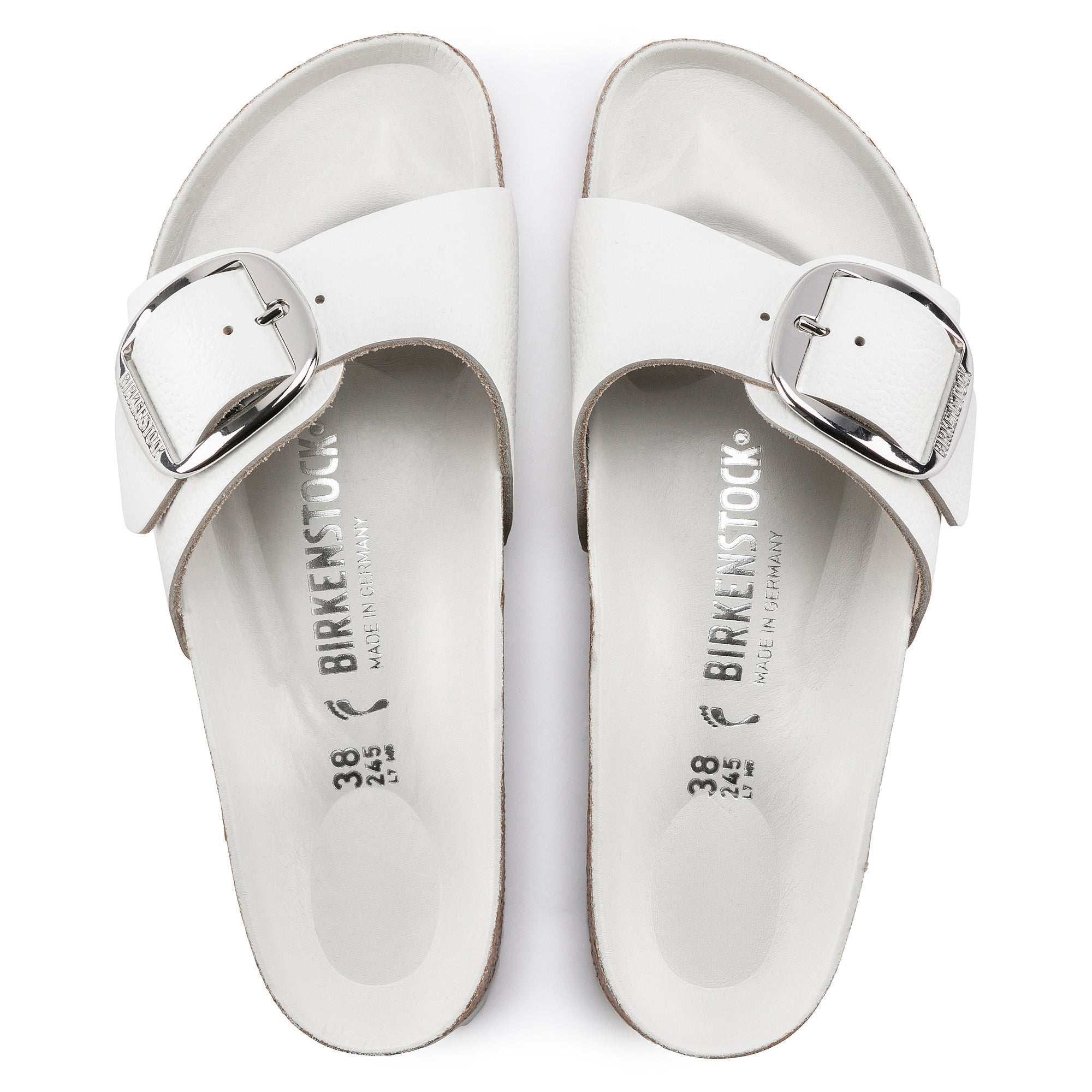 Birkenstock Madrid Big Buckle white leather
