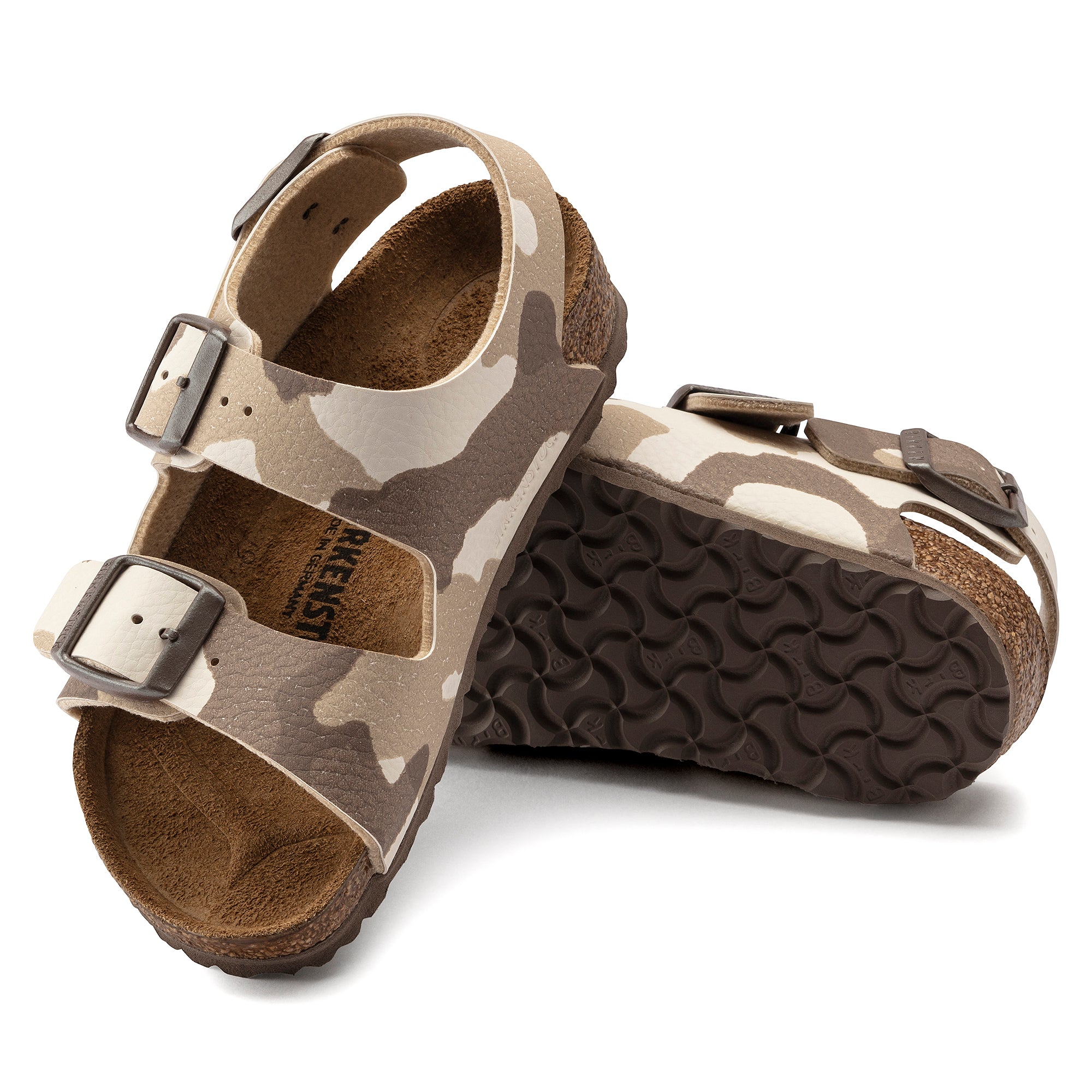 Birkenstock Kids Milano desert soil camo almond Birko-Flor