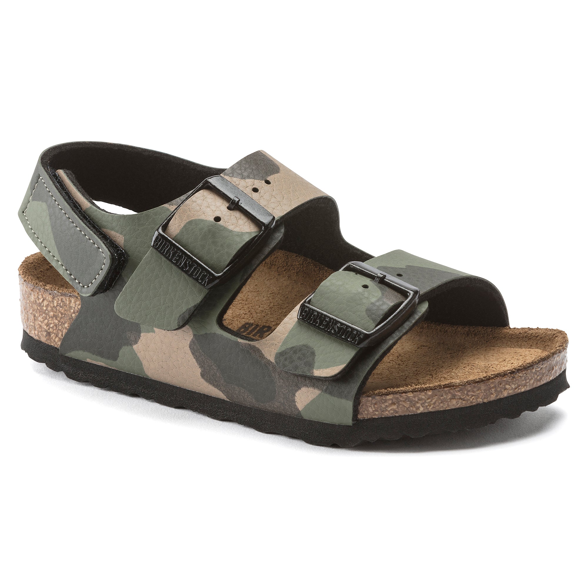 Birkenstock Limited Edition Kids Milano Hook & Loop desert soil camo khaki Birko-Flor