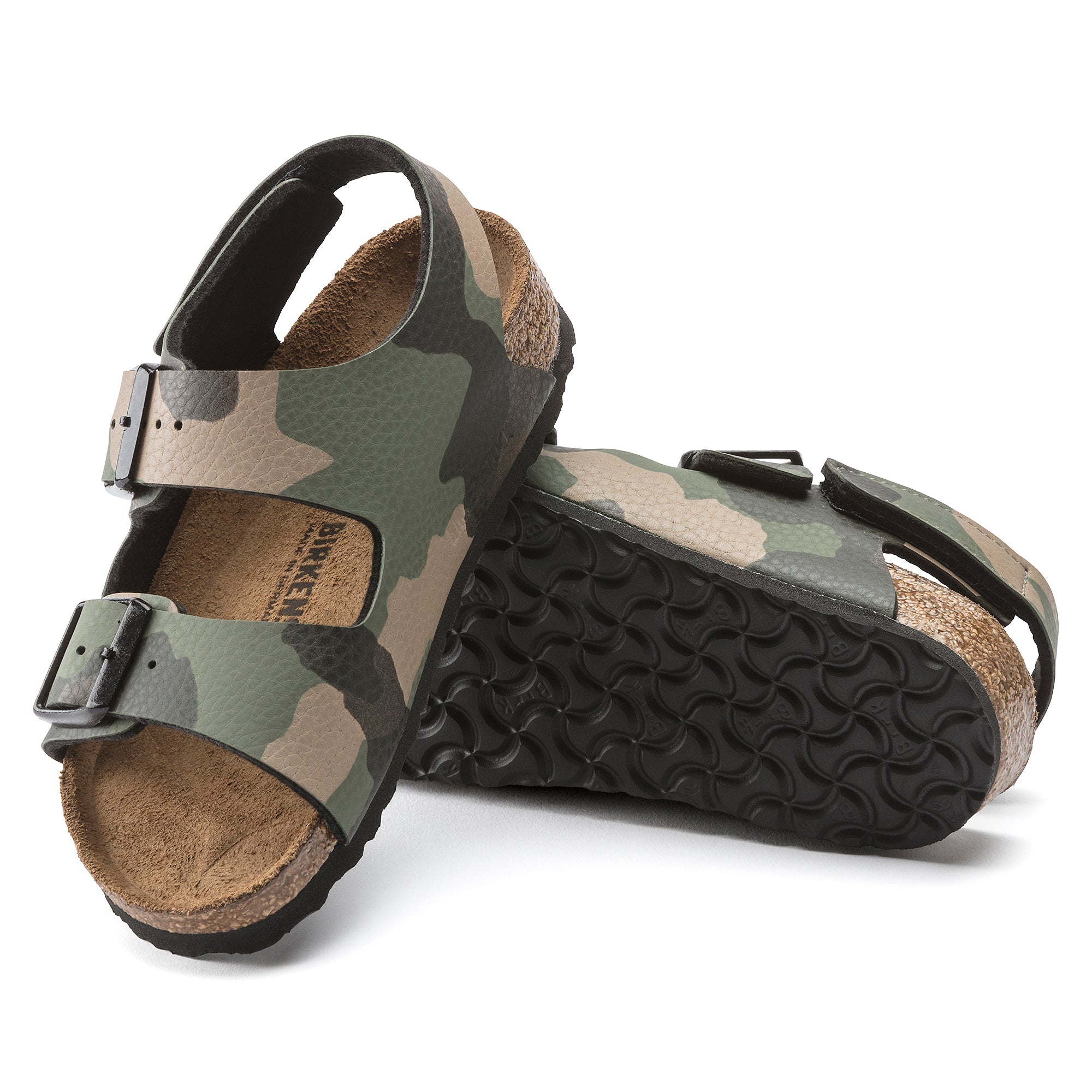 Birkenstock Limited Edition Kids Milano Hook & Loop desert soil camo khaki Birko-Flor