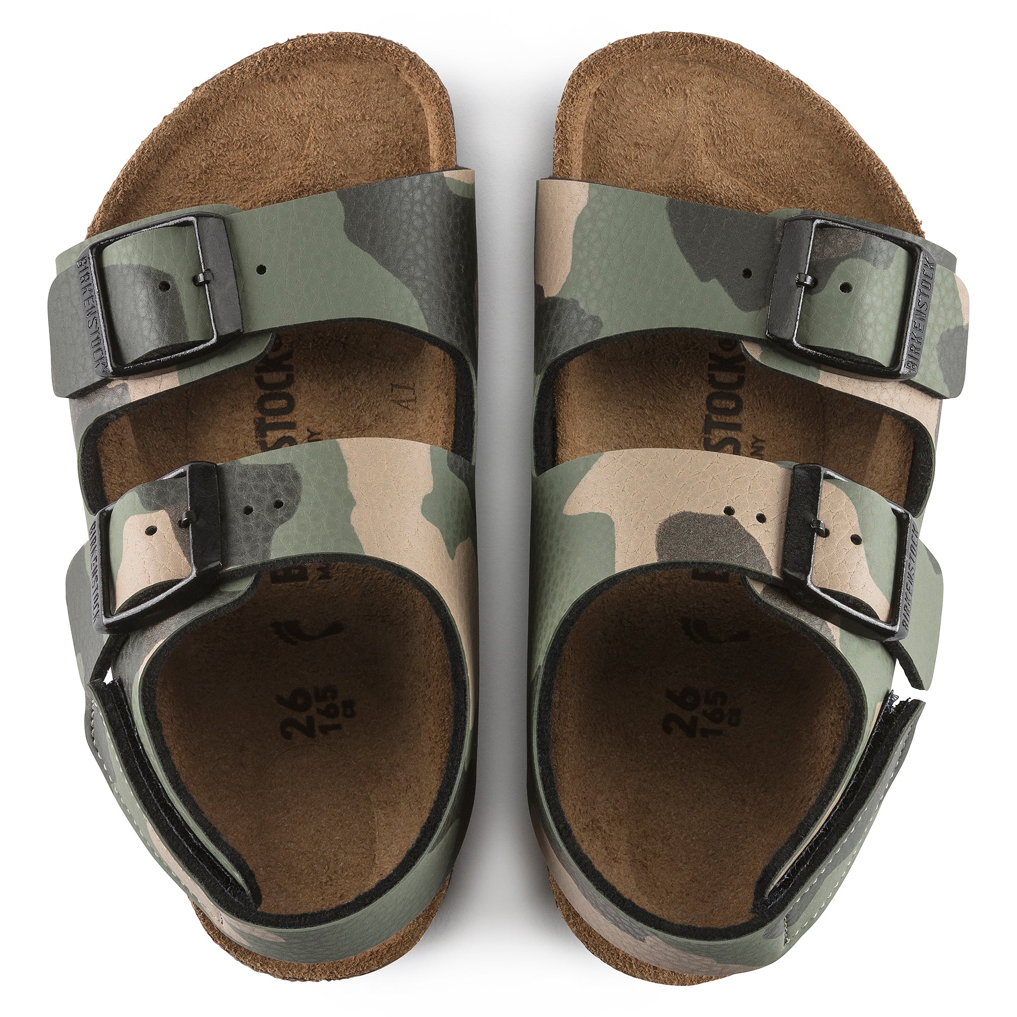 Birkenstock Kids Milano Hook & Loop desert soil camo khaki Birko-Flor
