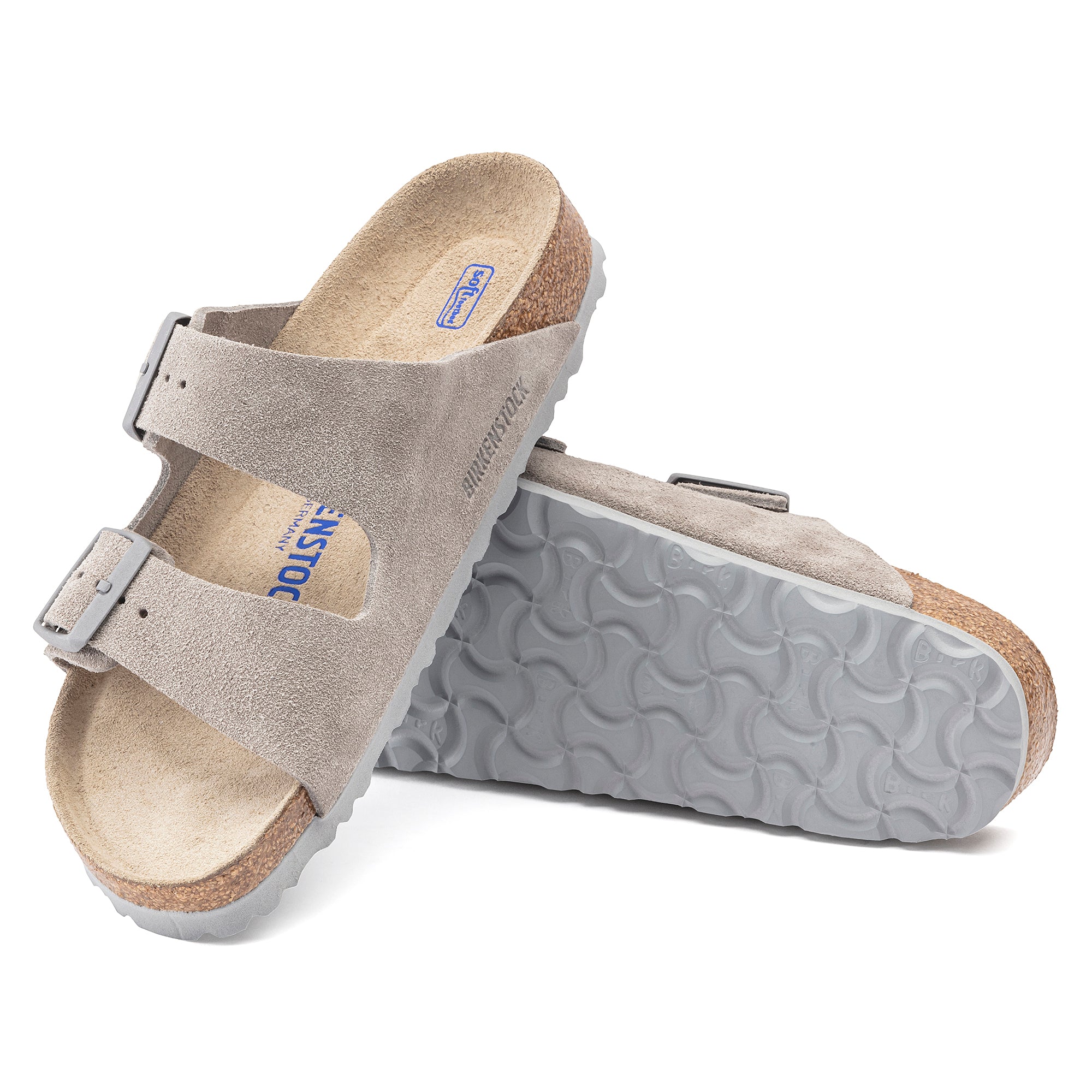 Birkenstock Arizona Soft Footbed stone coin suede