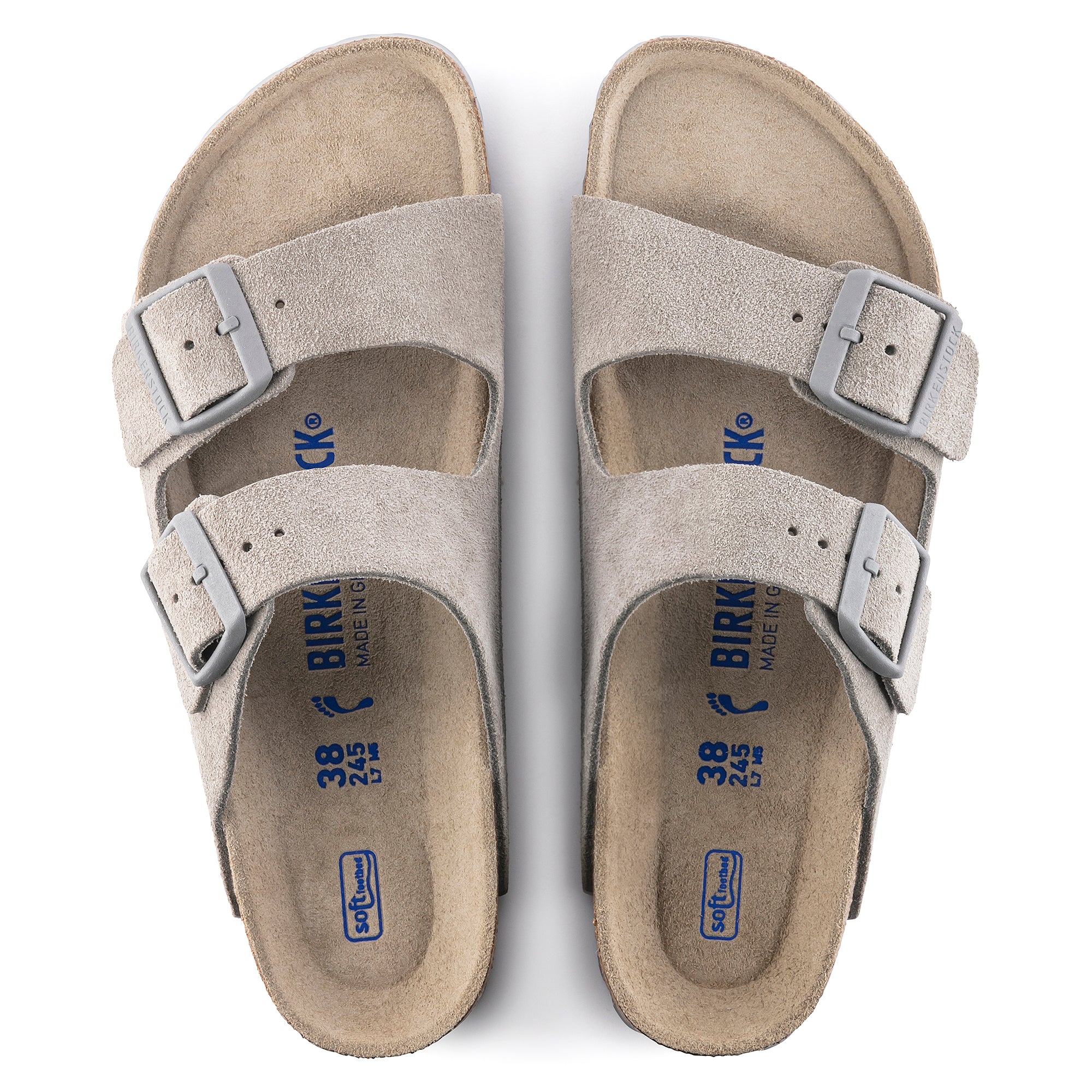 Birkenstock Arizona Soft Footbed stone coin suede