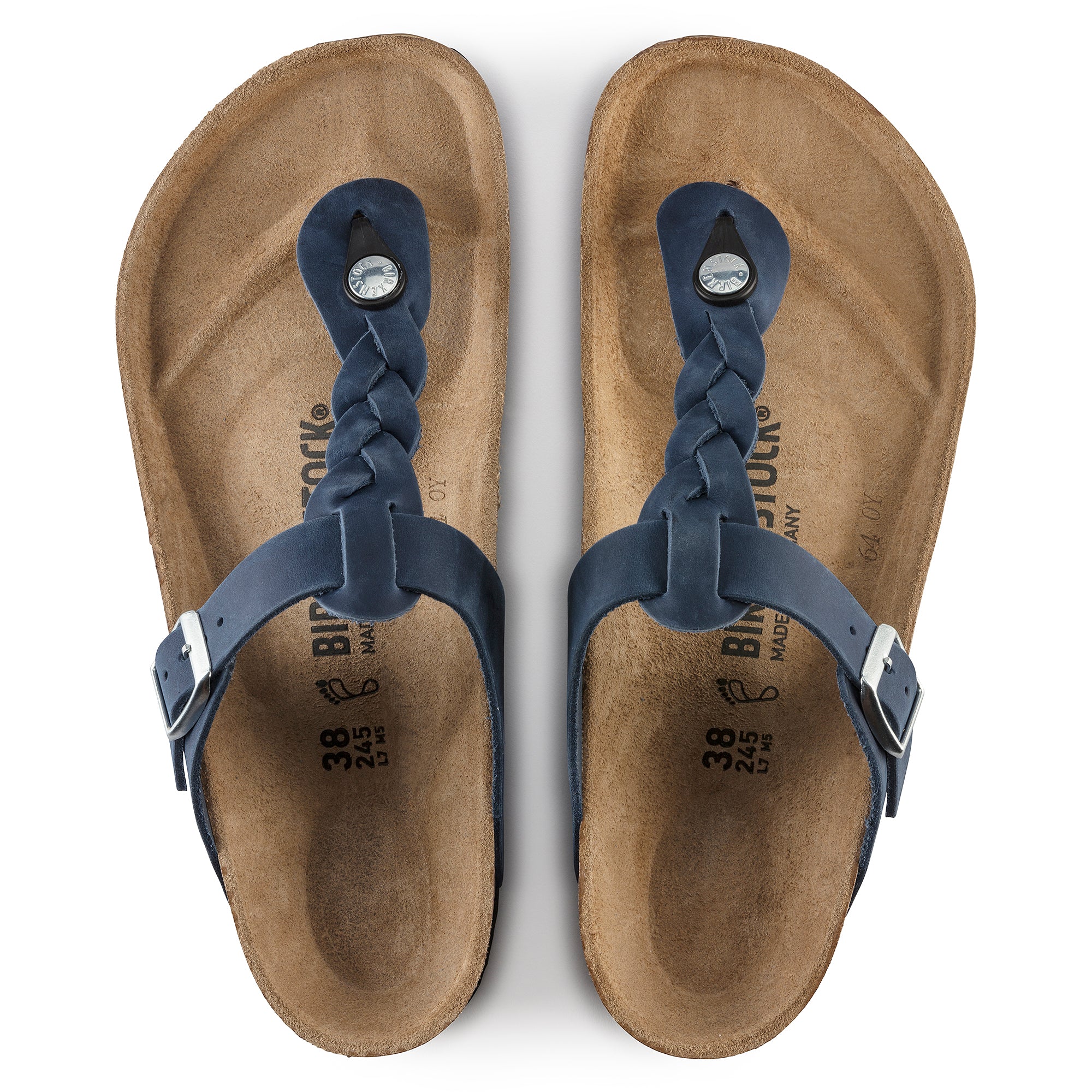 Birkenstock Gizeh Braid navy oiled leather