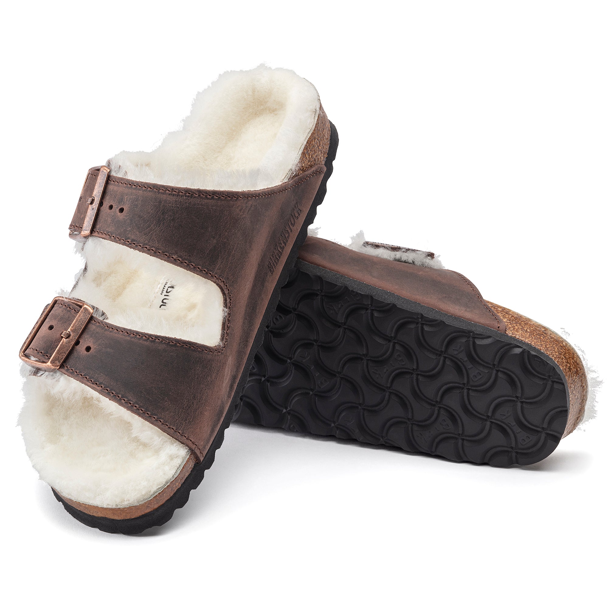 Birkenstock Limited Edition Arizona habana oiled leather/natural shearling