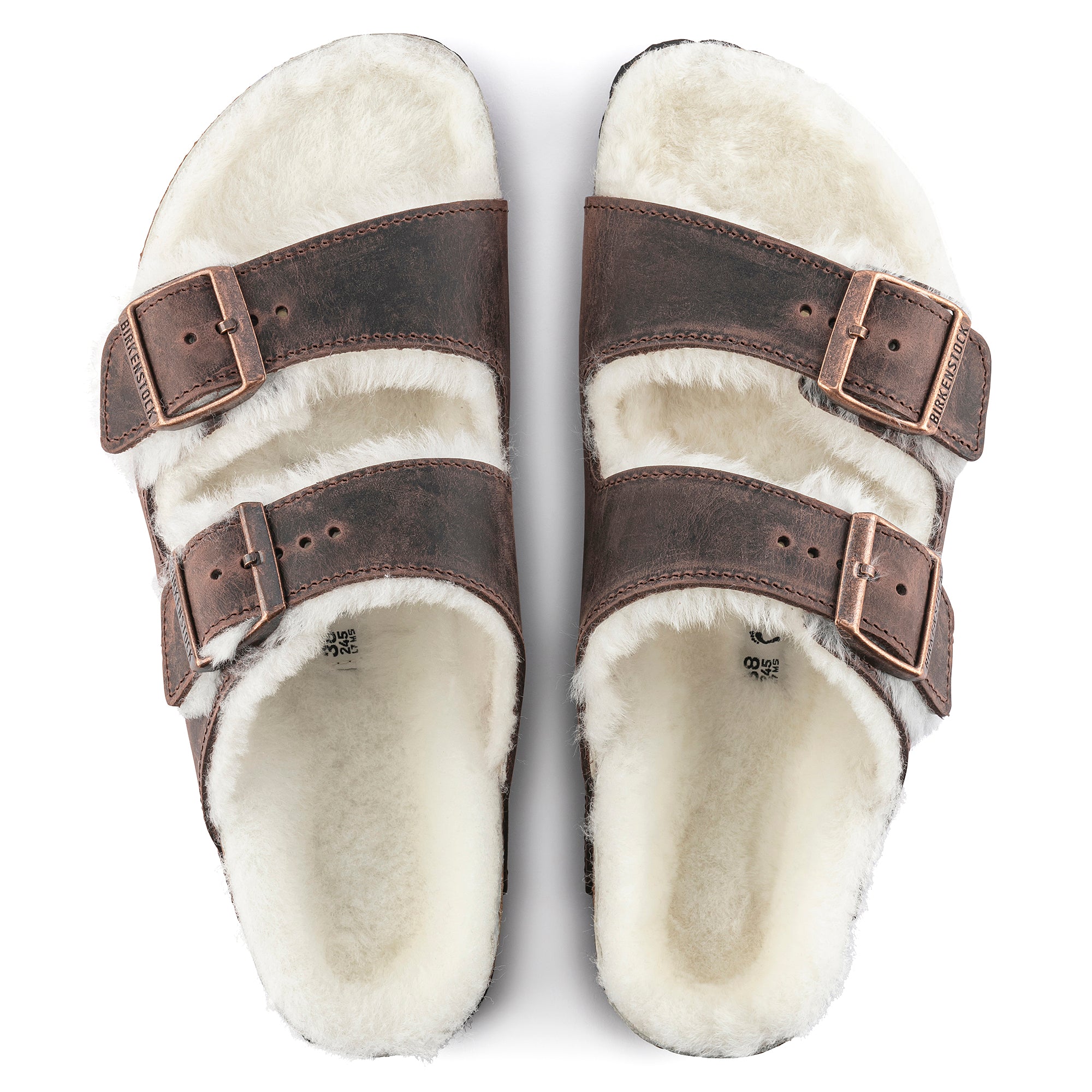 Birkenstock Limited Edition Arizona habana oiled leather/natural shearling