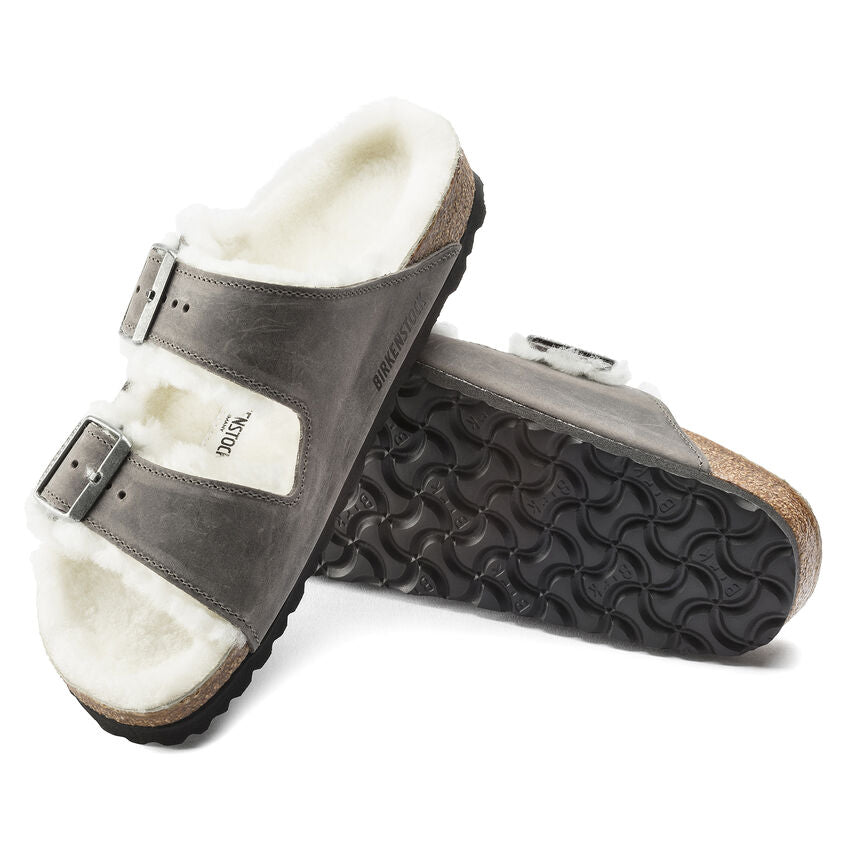 Birkenstock Limited Edition Arizona iron oiled leather/natural shearling