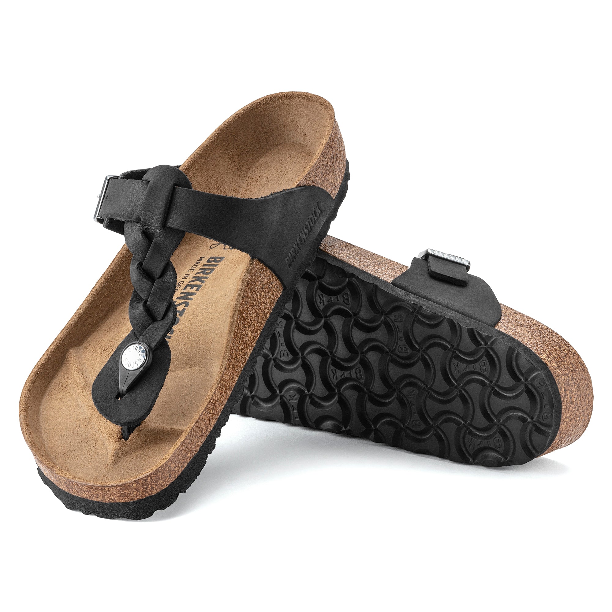 Birkenstock Gizeh Braid black oiled leather