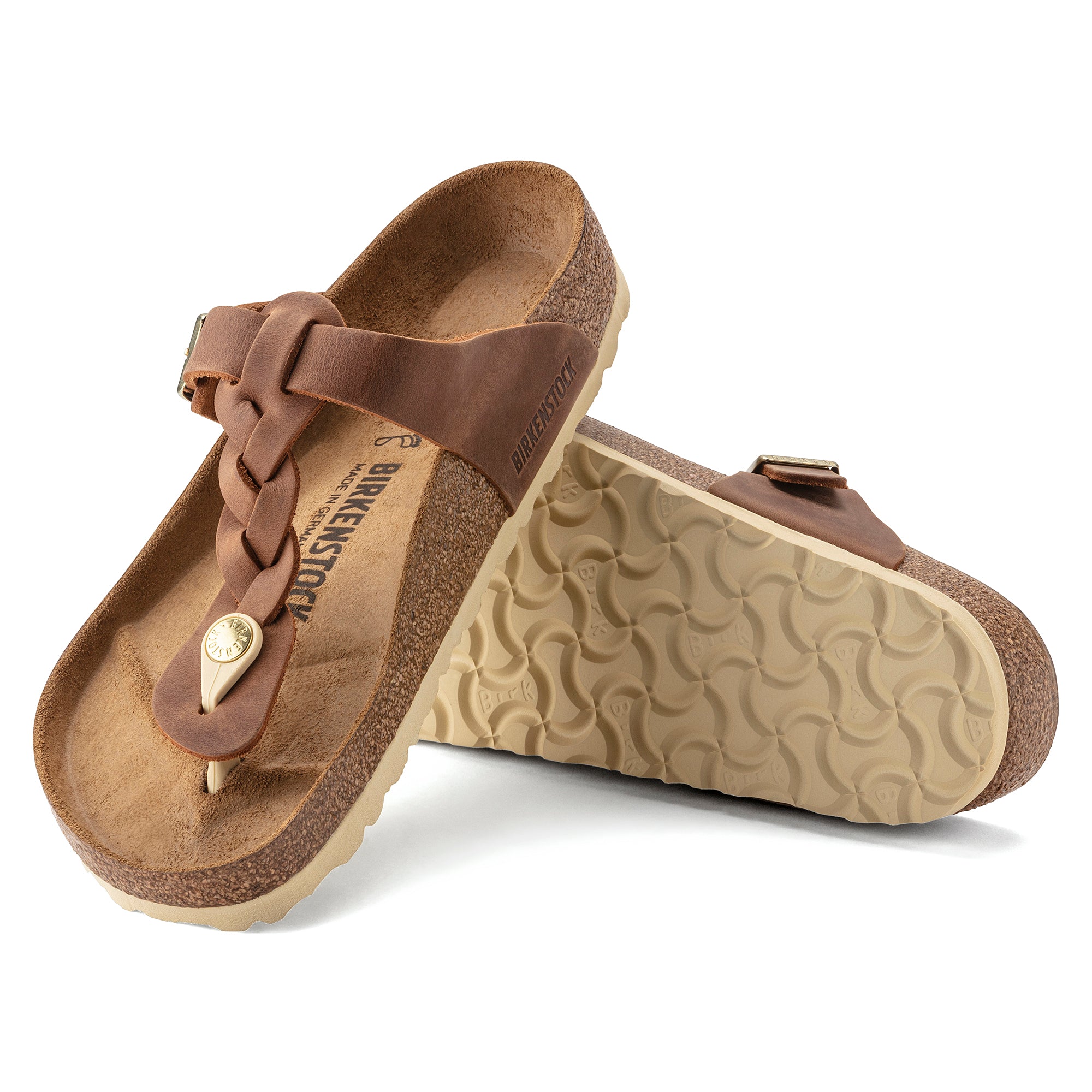 Birkenstock Gizeh Braid cognac oiled leather