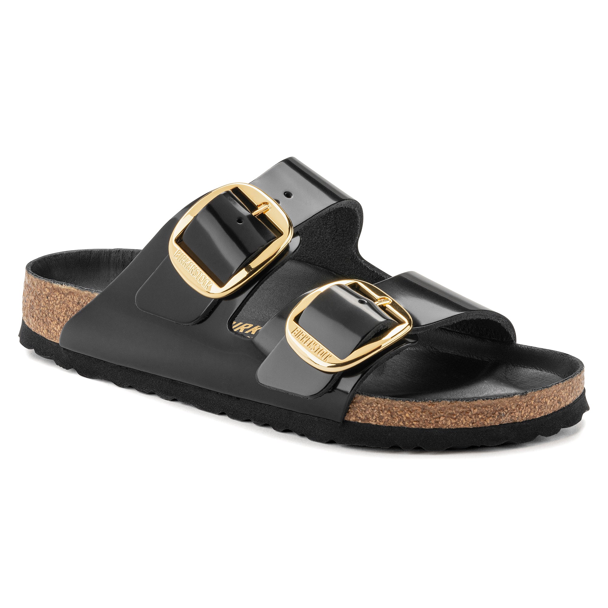 Birkenstock Limited Edition Arizona Big Buckle high shine black leather