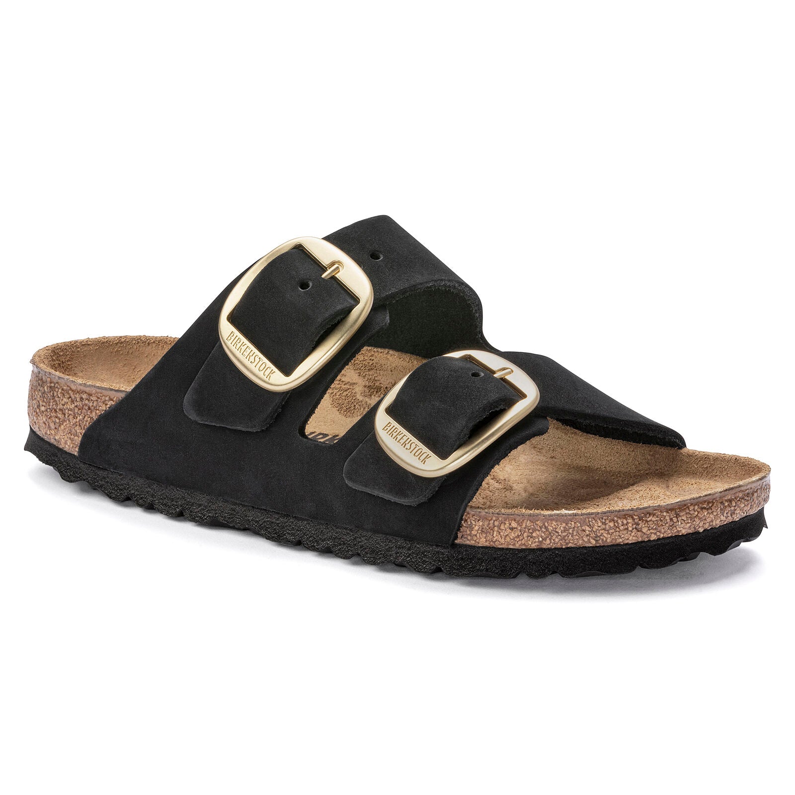 Birkenstock Limited Edition Arizona Big Buckle black nubuck/gold buckle