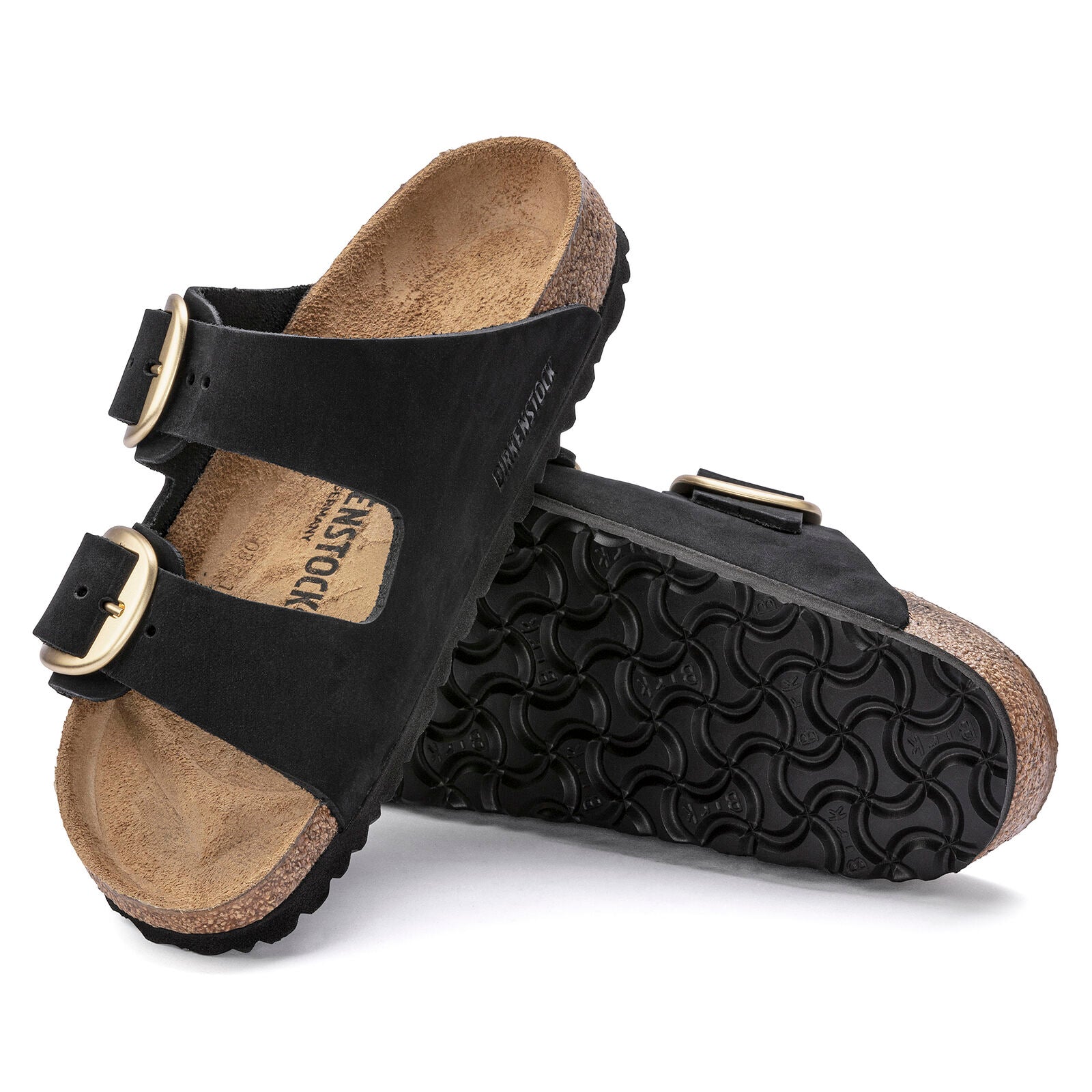 Birkenstock Limited Edition Arizona Big Buckle black nubuck/gold buckle