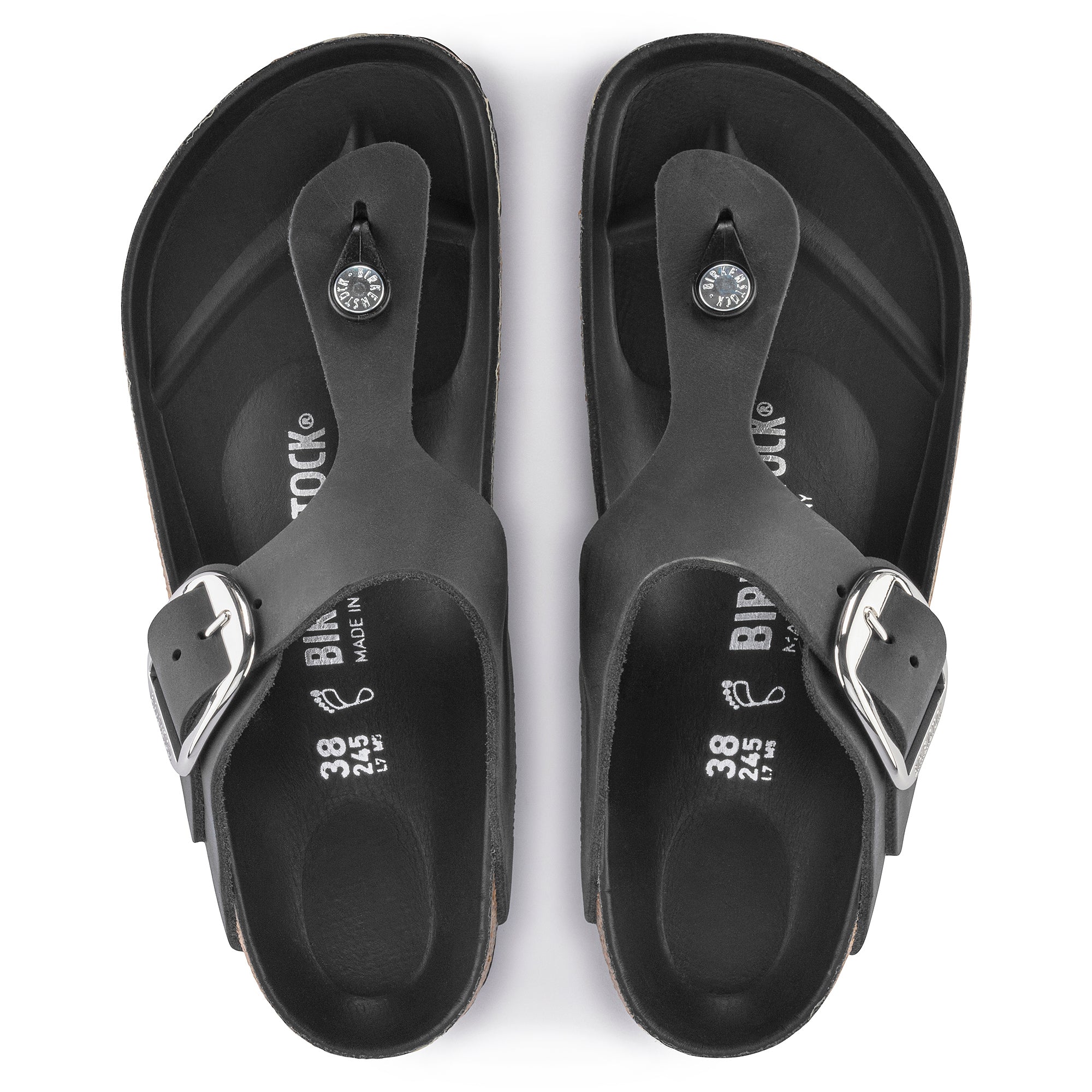 Birkenstock Gizeh Big Buckle black oiled leather
