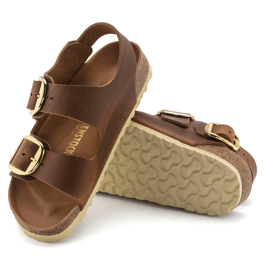 Birkenstock Milano Big Buckle cognac oiled leather
