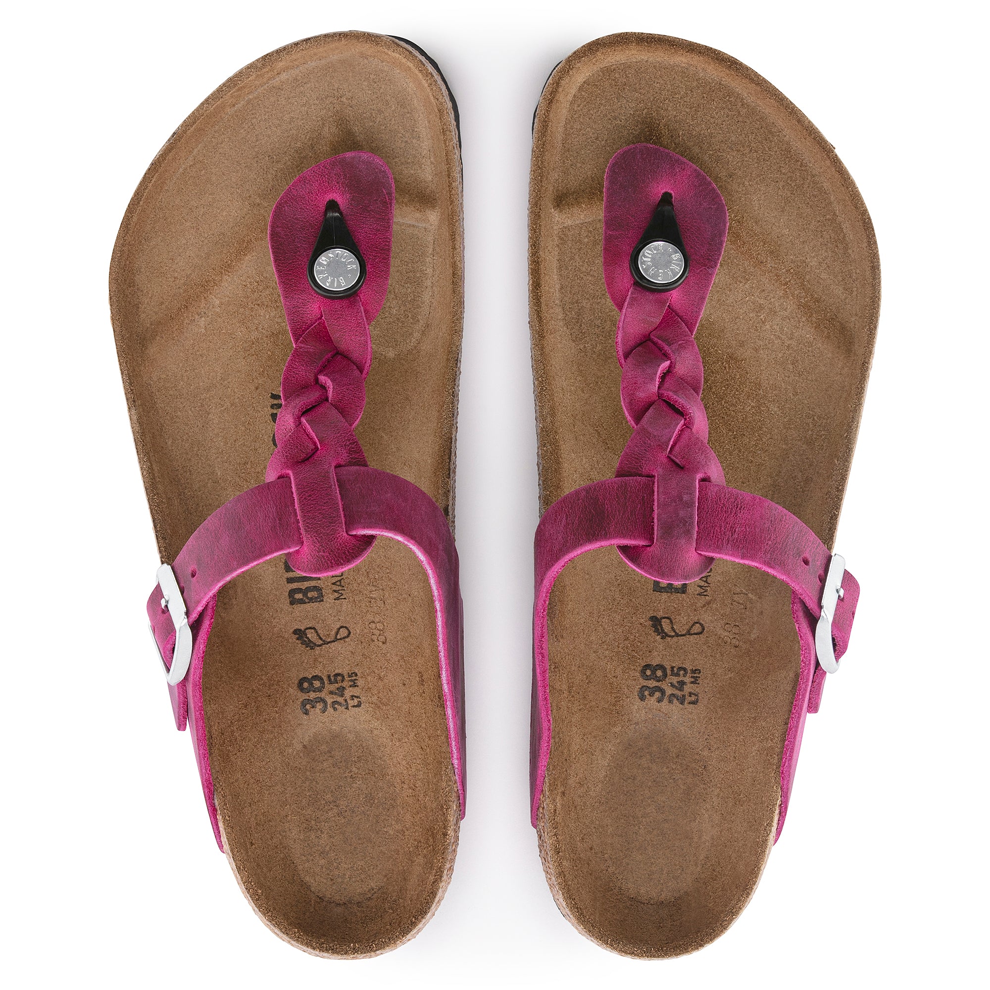 Birkenstock Gizeh Braid festival fuchsia oiled leather