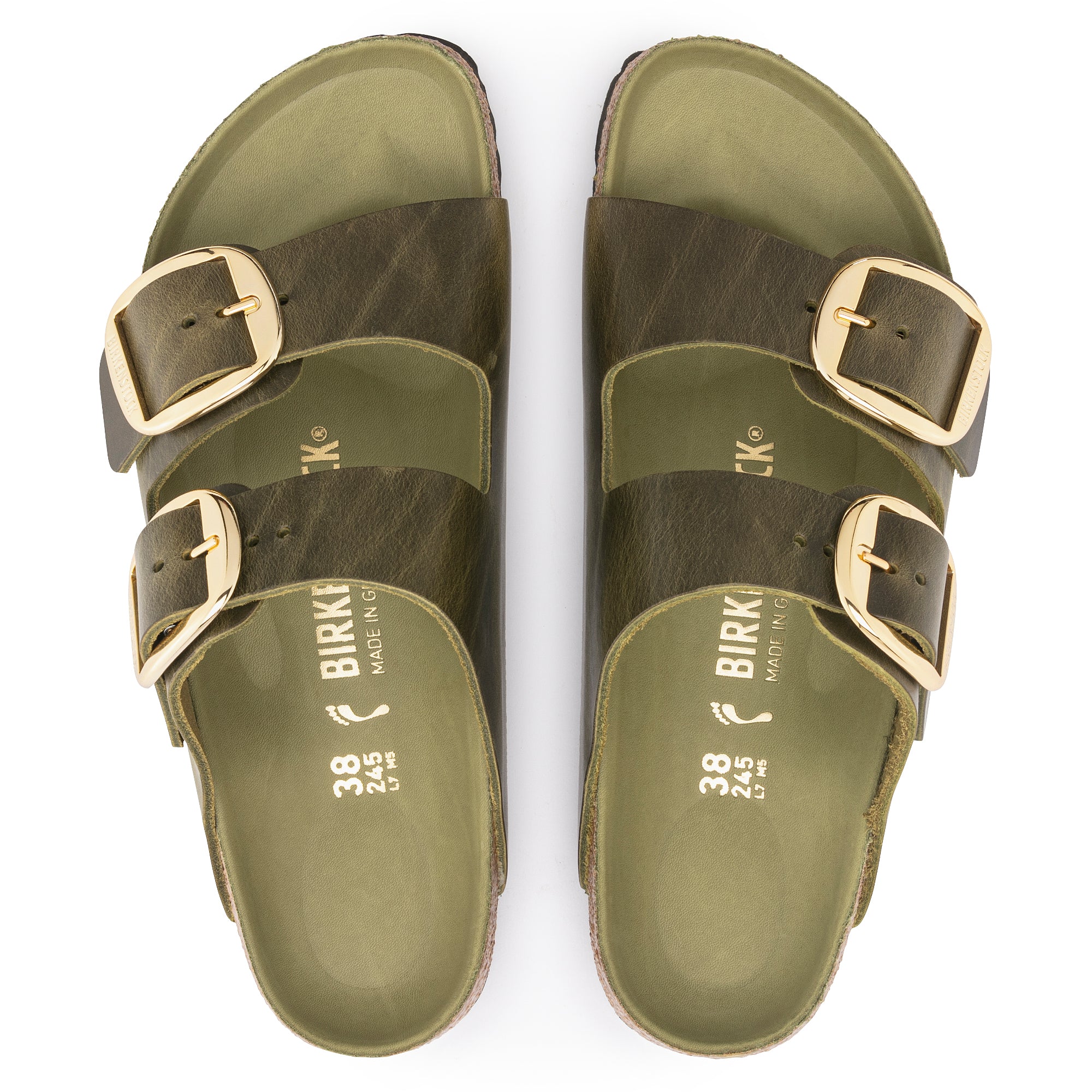 Birkenstock Arizona Big Buckle green olive oiled leather