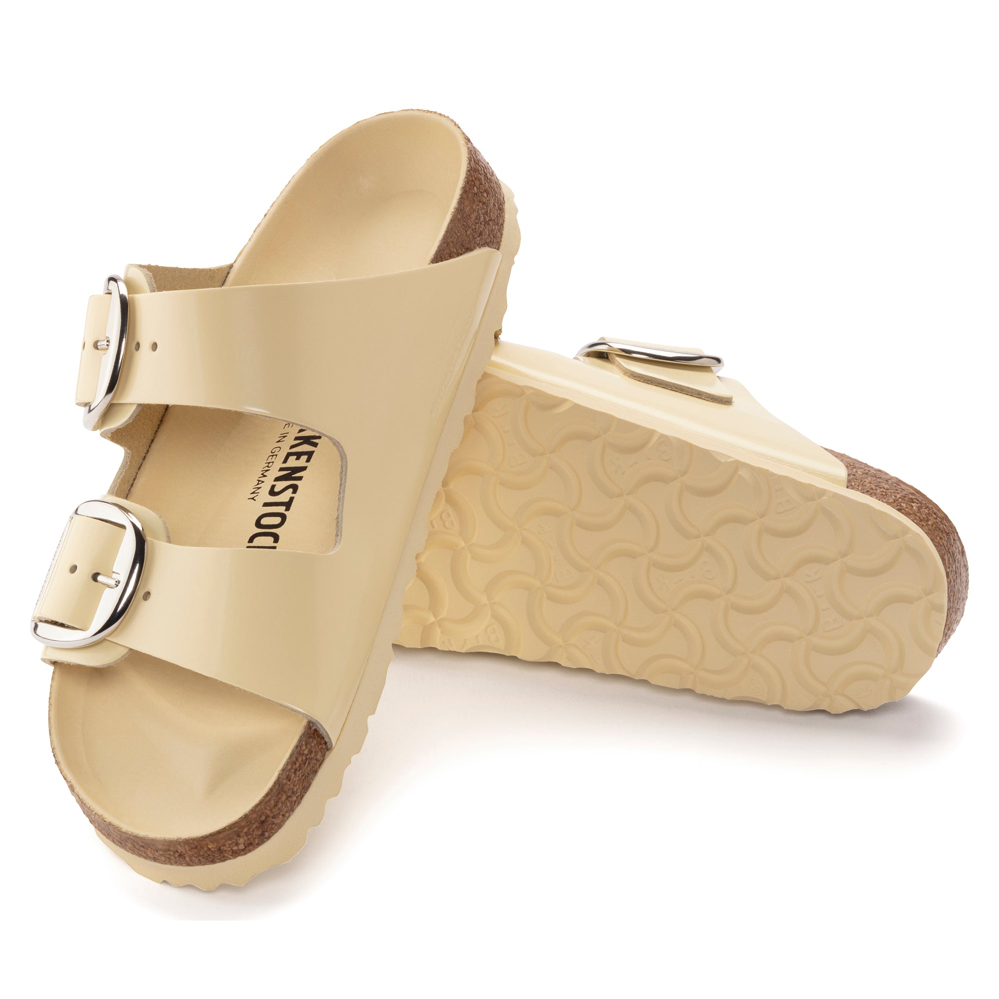 Birkenstock Arizona Big Buckle high shine butter leather