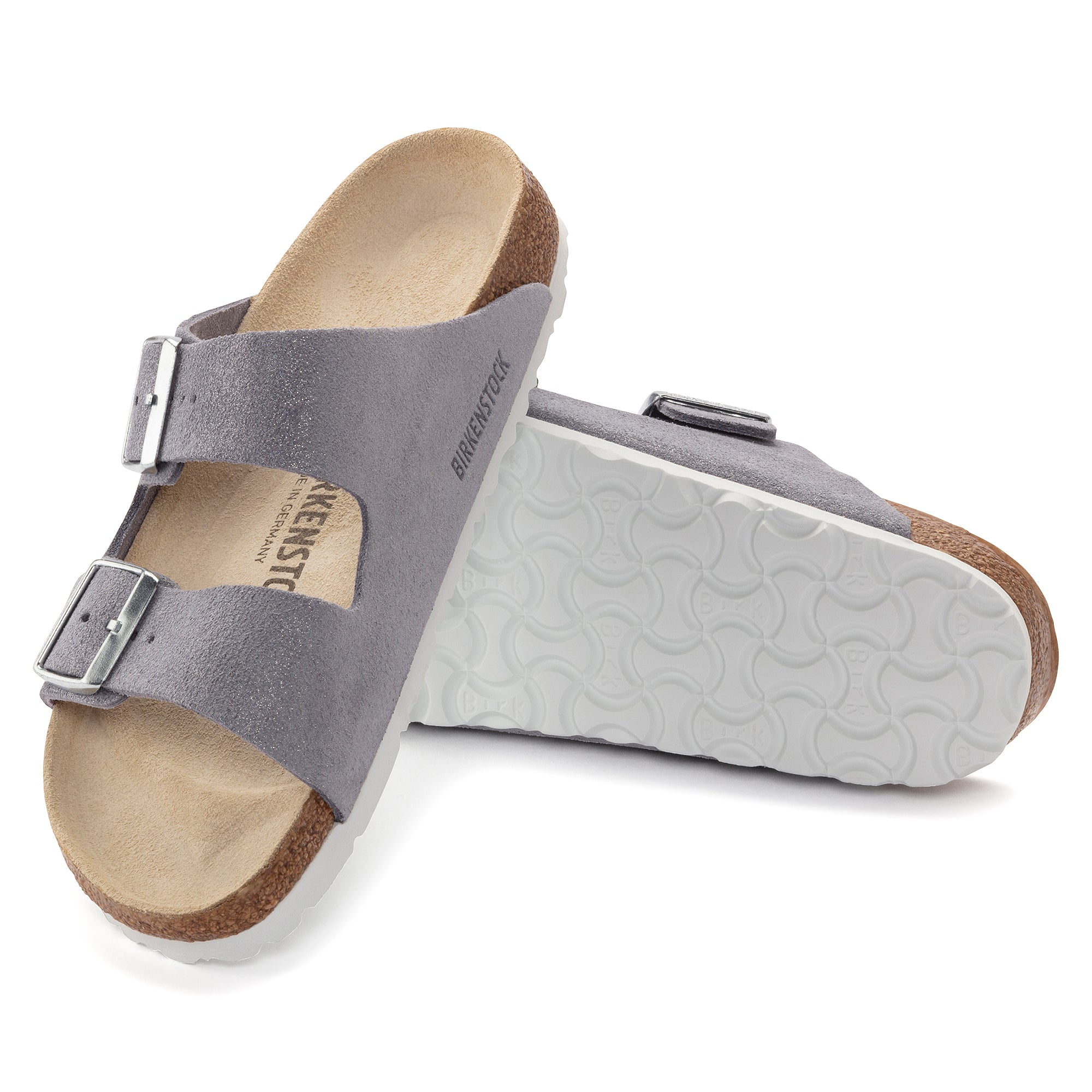Birkenstock Arizona shimmering purple fog suede
