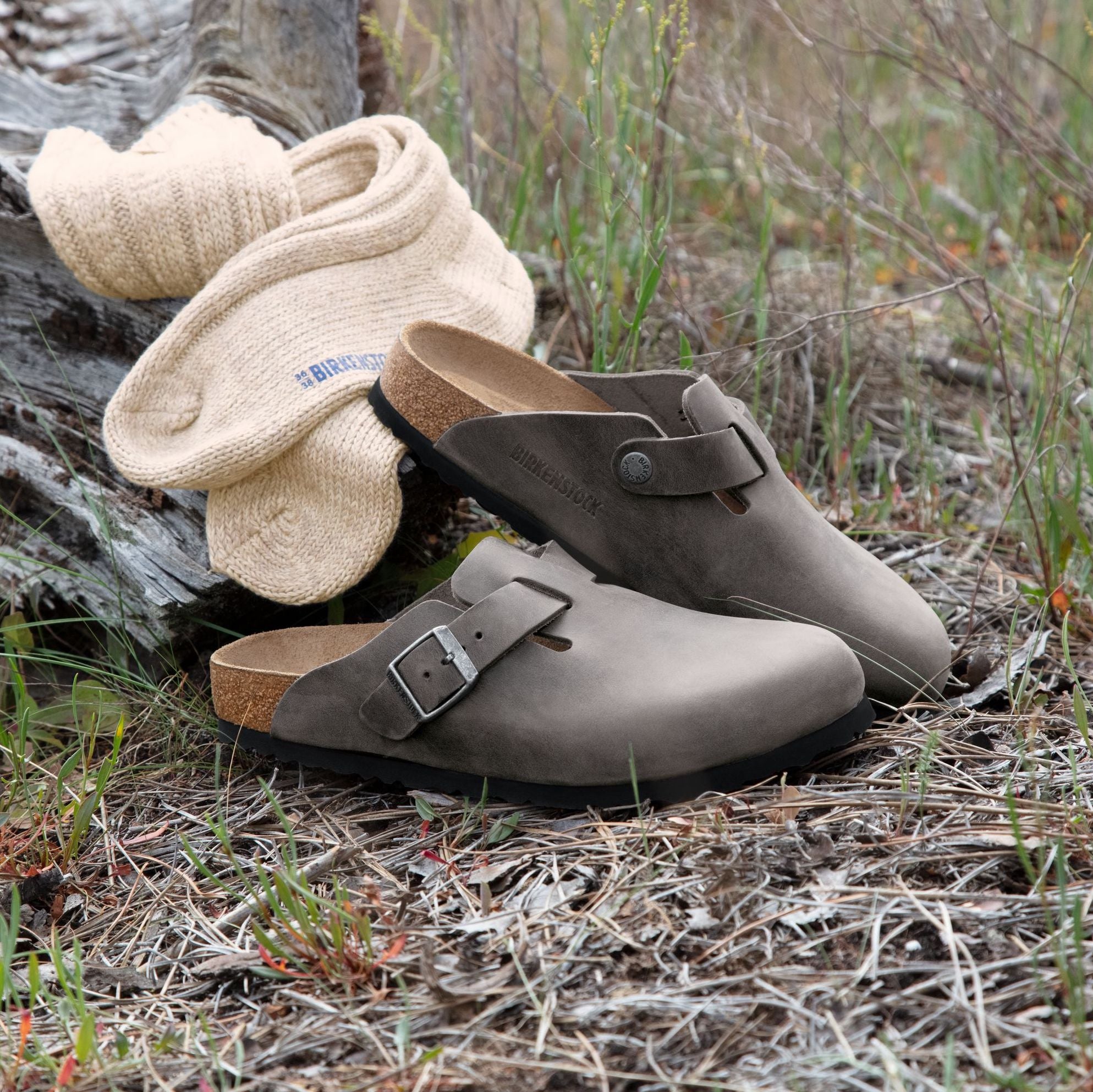 Birkenstock Boston Soft Footbed iron oiled leather