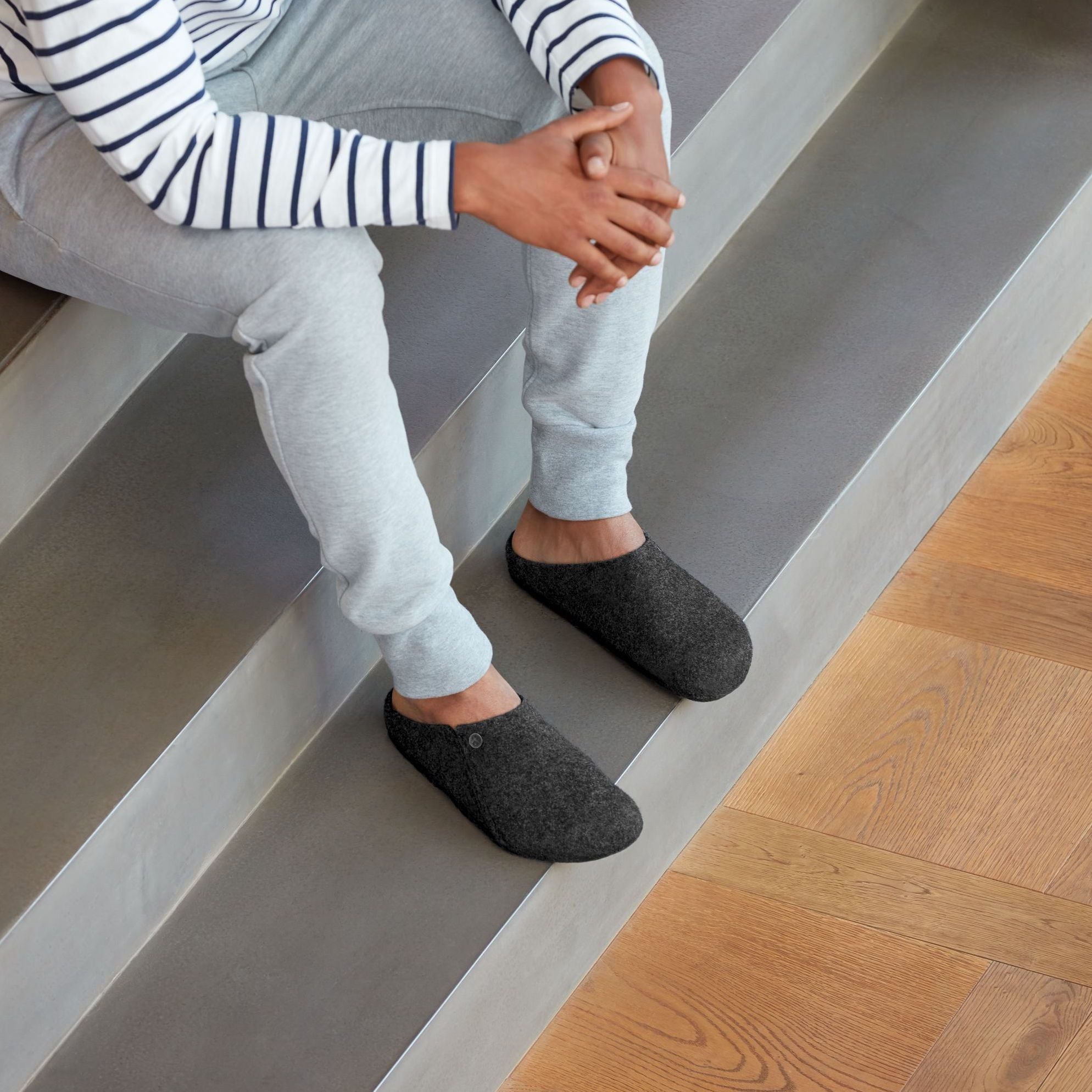 Birkenstock Zermatt Shearling anthracite wool/natural shearling