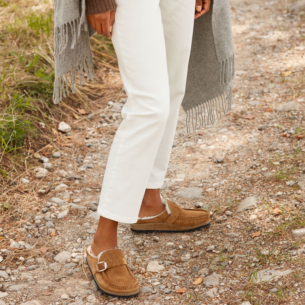 Birkenstock Buckley Shearling tea suede/natural shearling