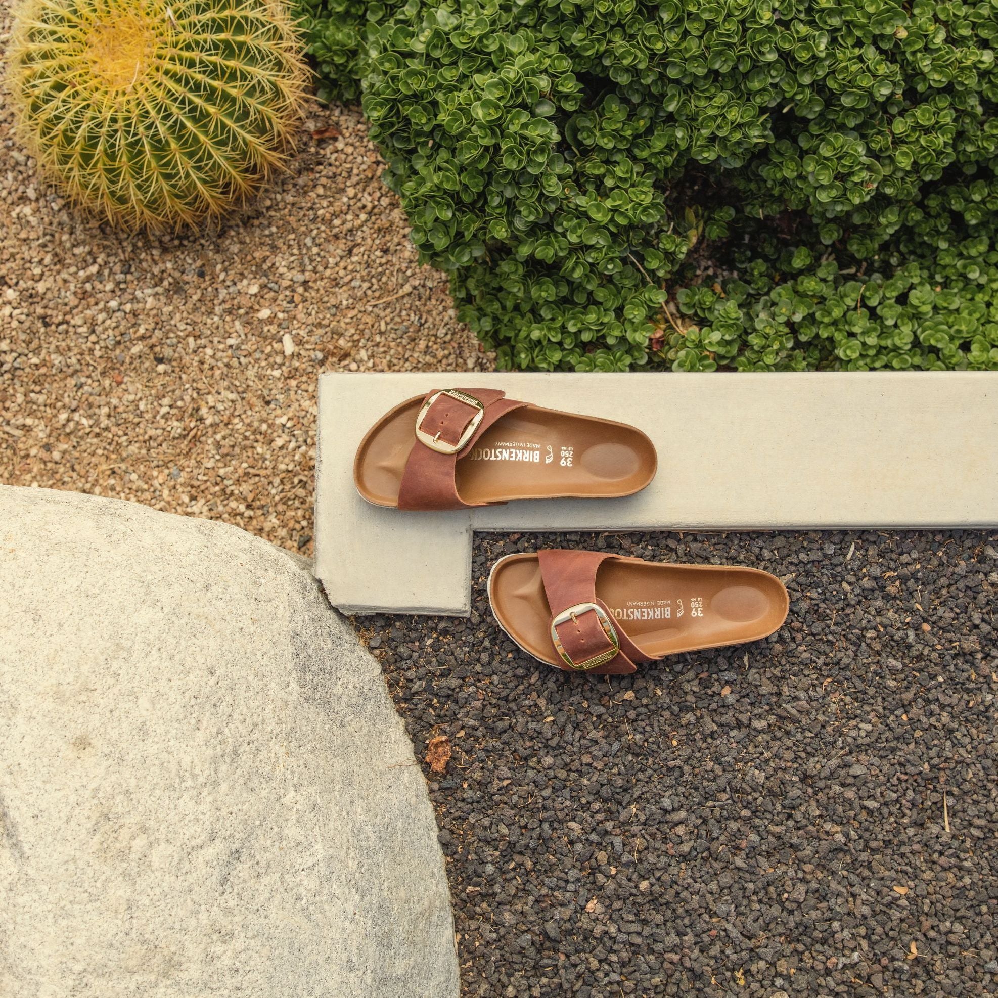 Birkenstock Madrid Big Buckle cognac oiled leather