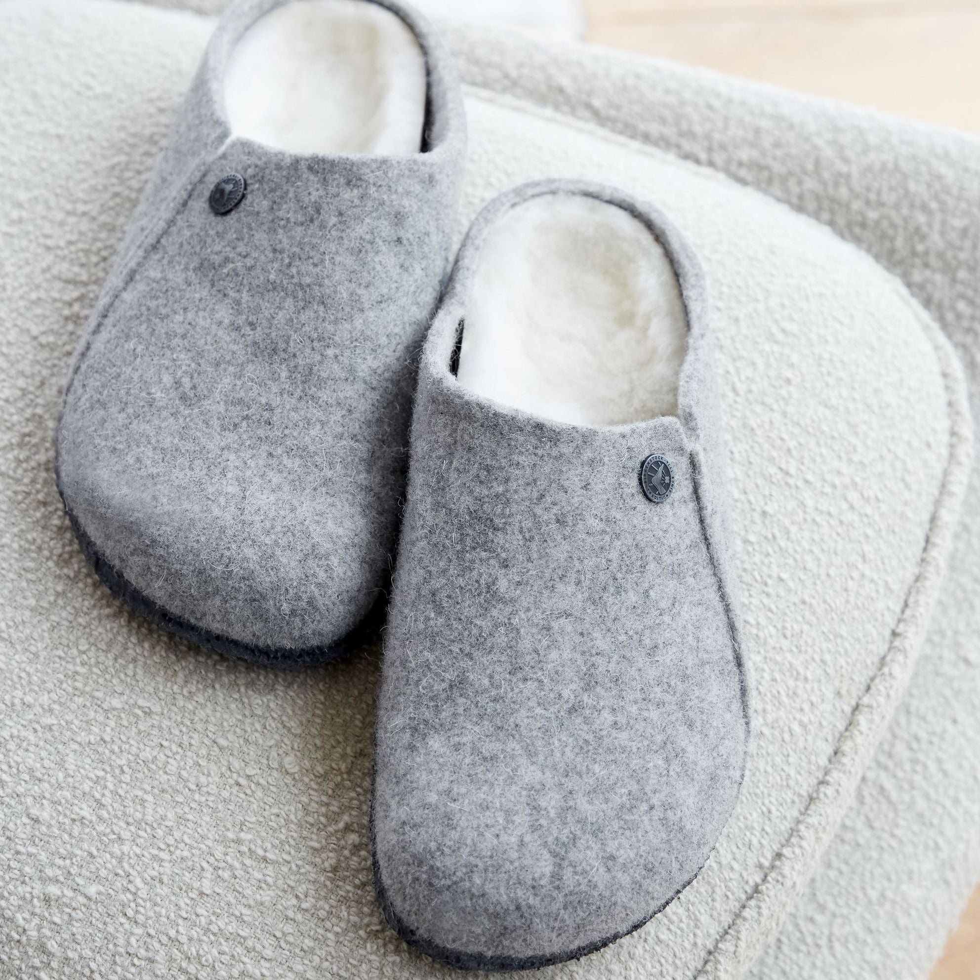 Birkenstock Limited Edition Zermatt light gray wool/natural shearling