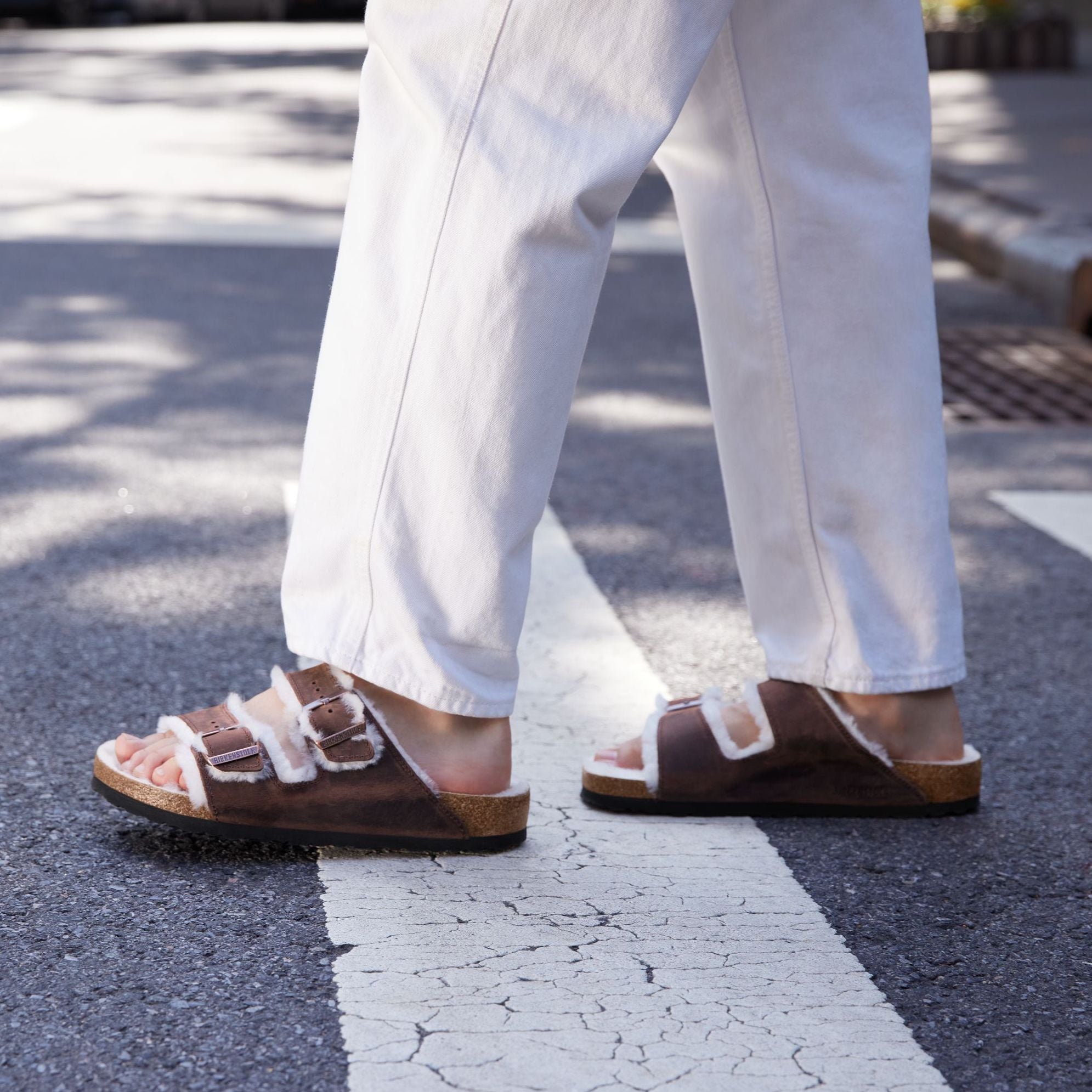 Birkenstock Arizona Shearling habana oiled leather/natural shearling