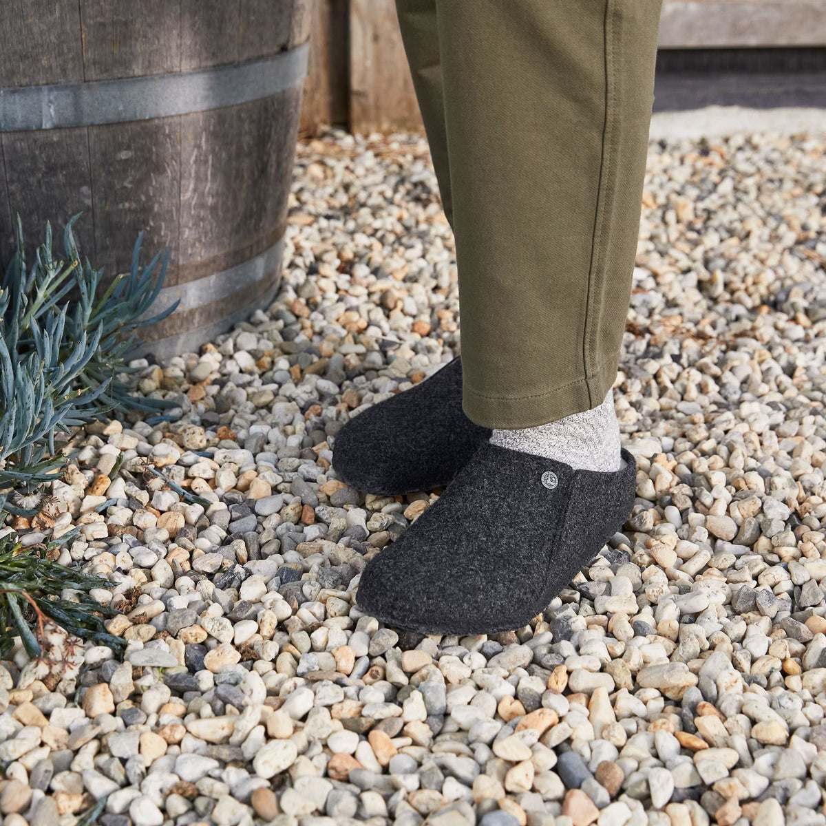 Birkenstock Zermatt Shearling anthracite wool/natural shearling
