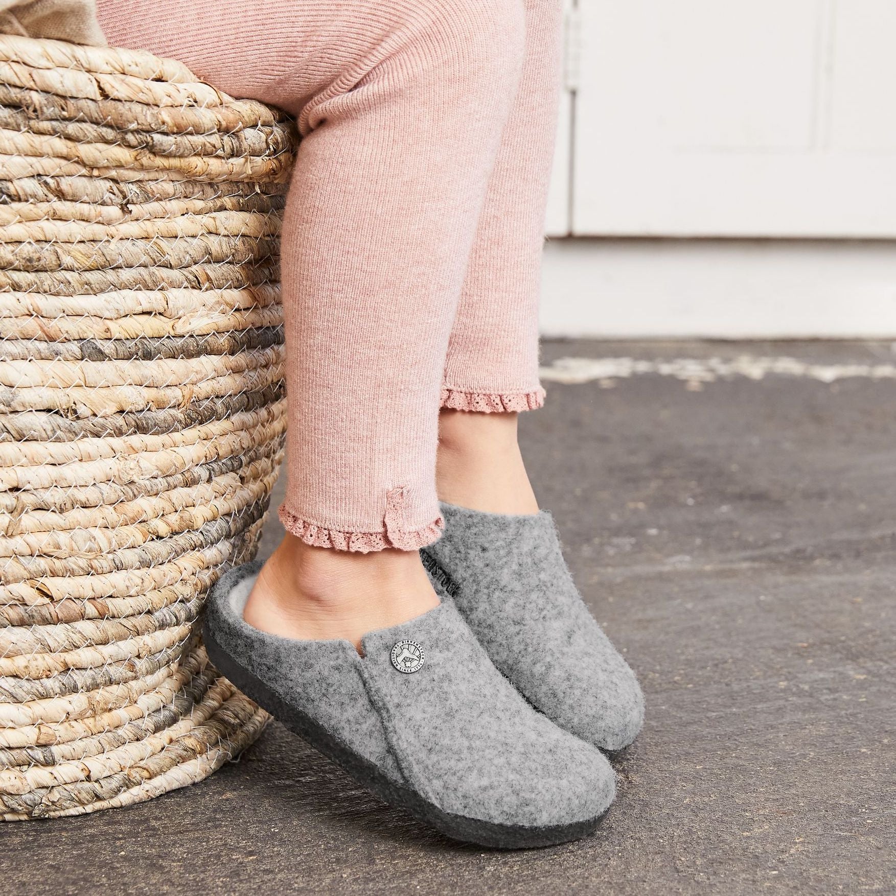 Birkenstock Kids Zermatt Shearling light gray wool/natural shearling