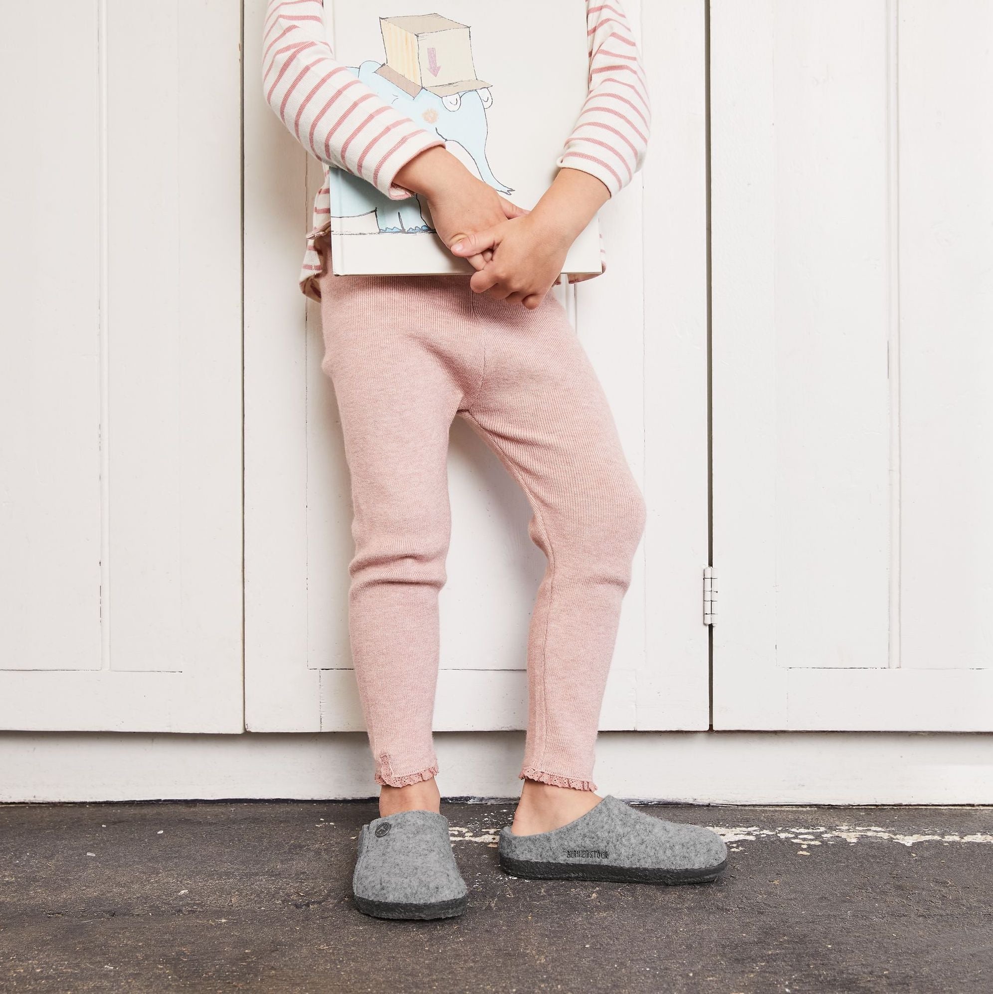 Birkenstock Kids Zermatt Shearling light gray wool/natural shearling
