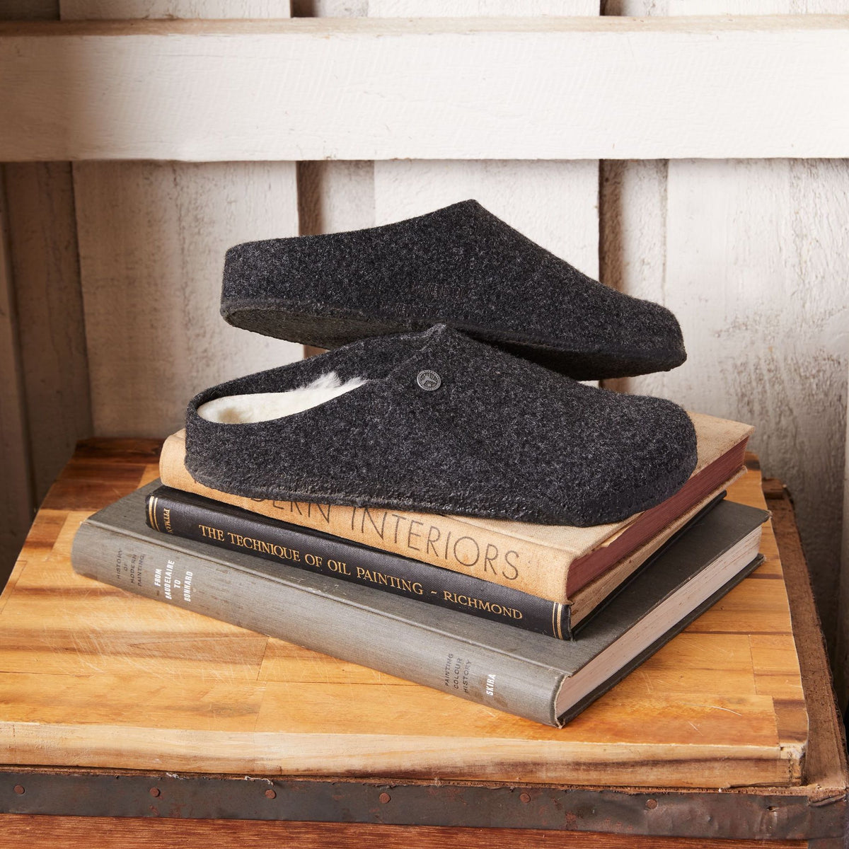 Birkenstock Zermatt Shearling anthracite wool/natural shearling