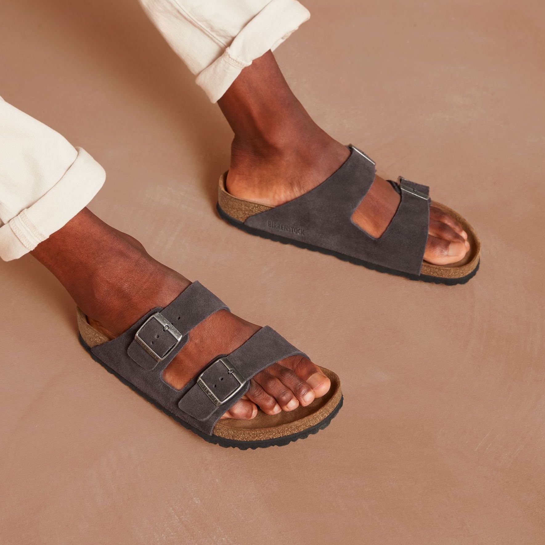 Birkenstock Arizona Soft Footbed velvet gray suede