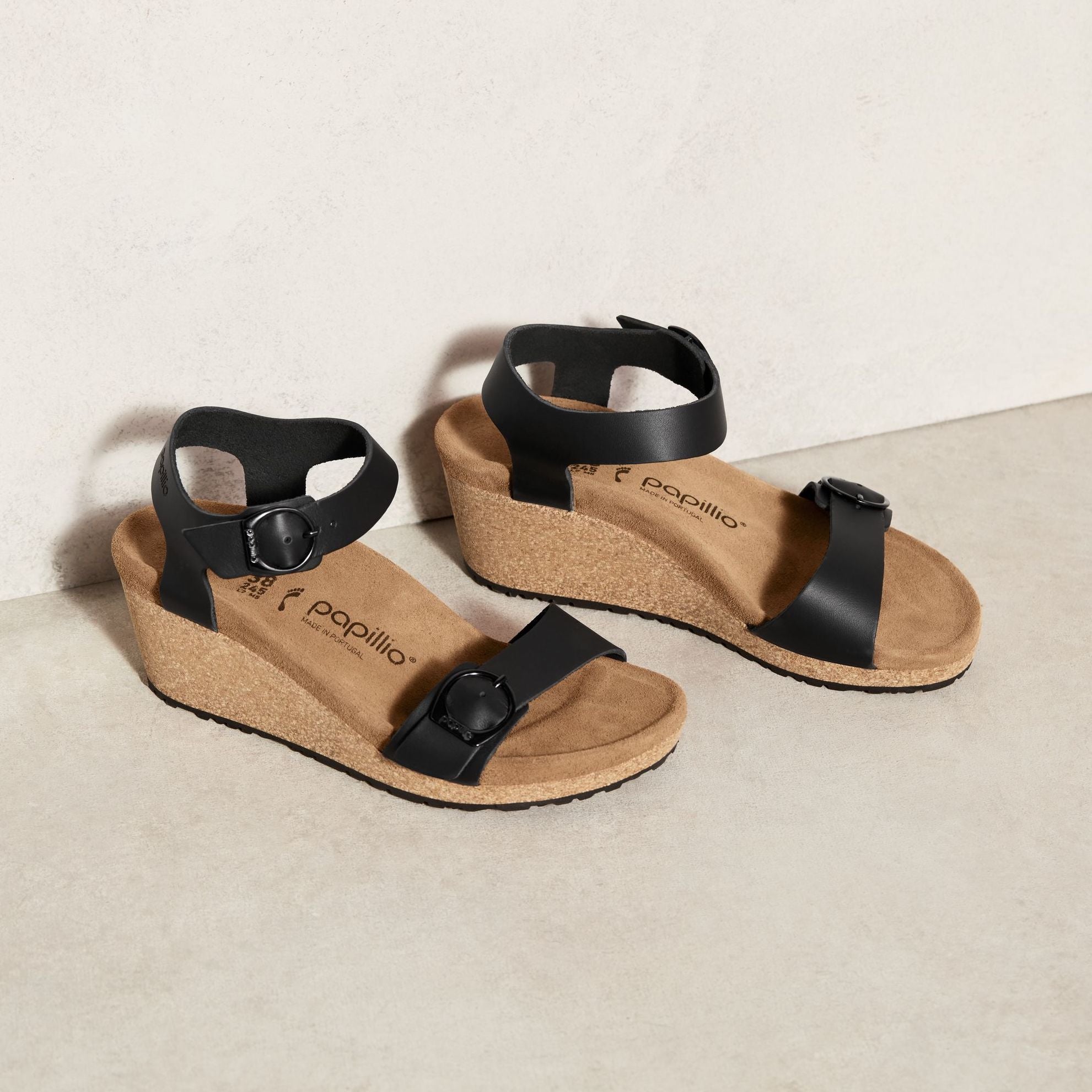 Papillio Soley black leather by Birkenstock