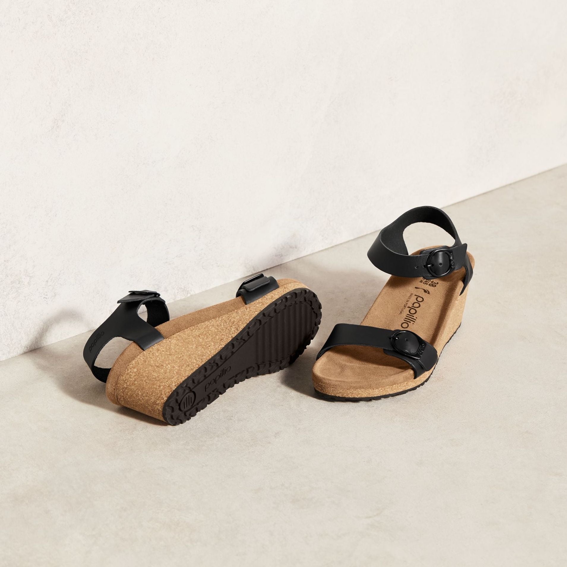 Papillio Soley black leather by Birkenstock