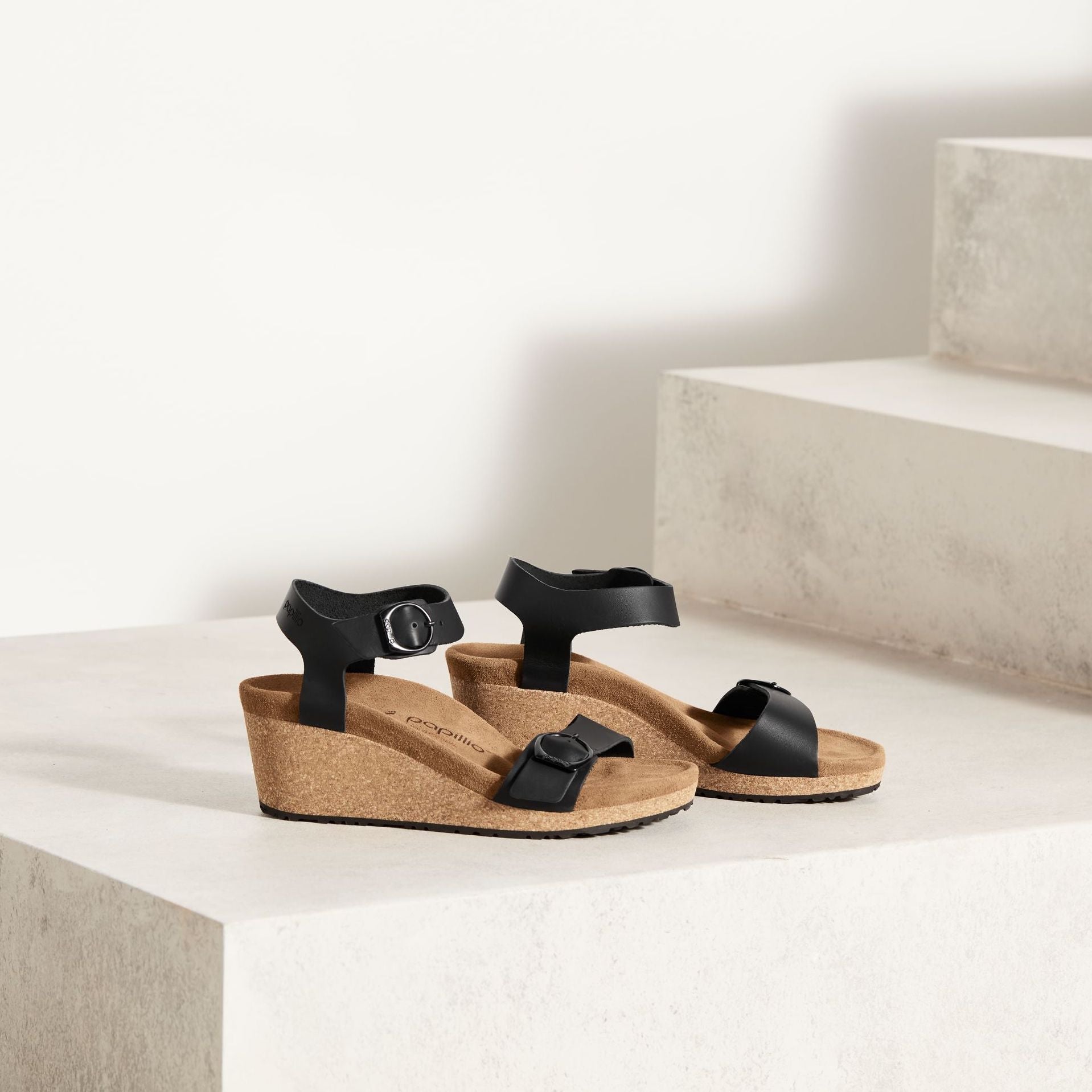 Papillio Soley black leather by Birkenstock