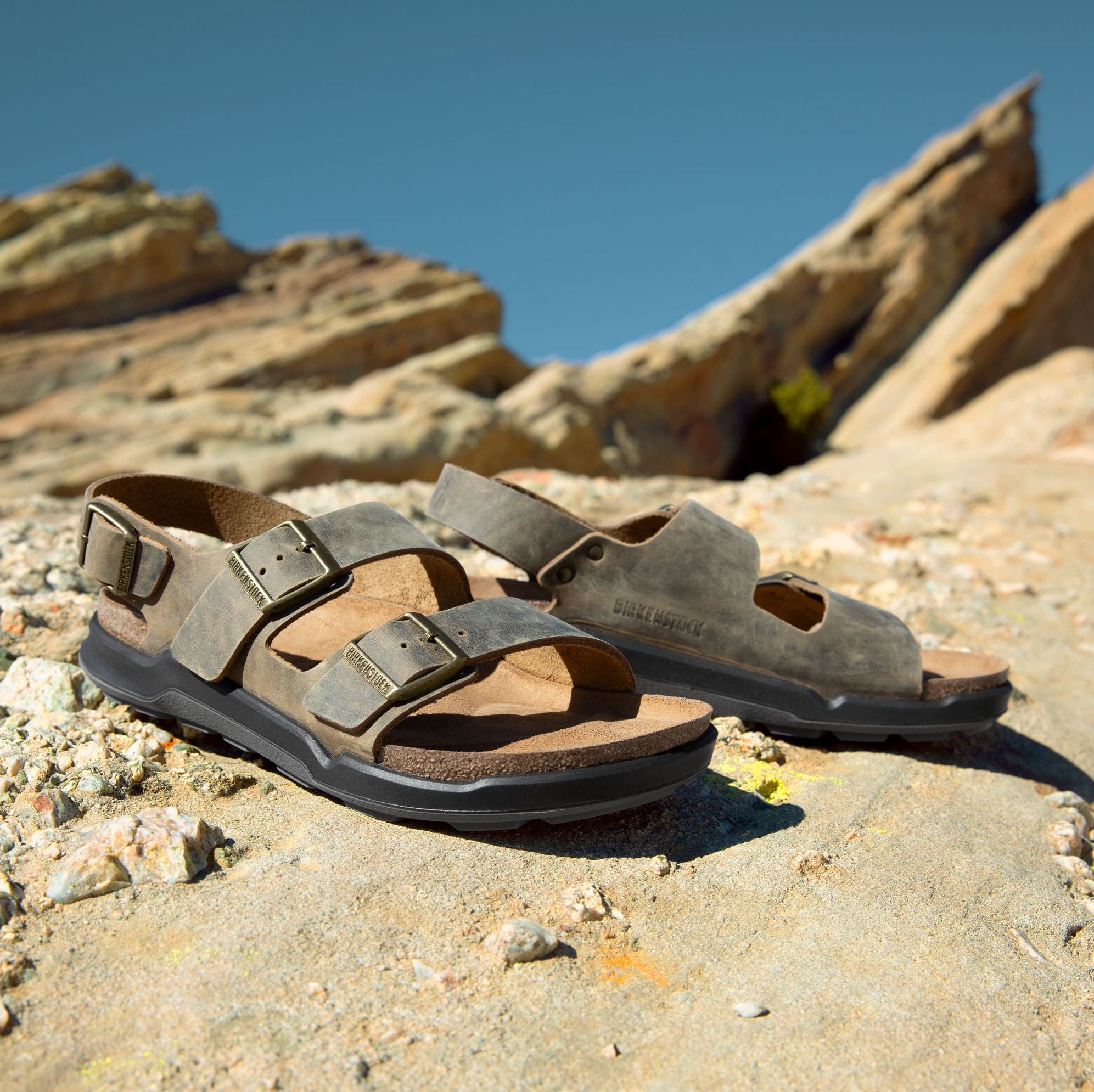 Birkenstock Men's Milano Crosstown faded khaki oiled leather