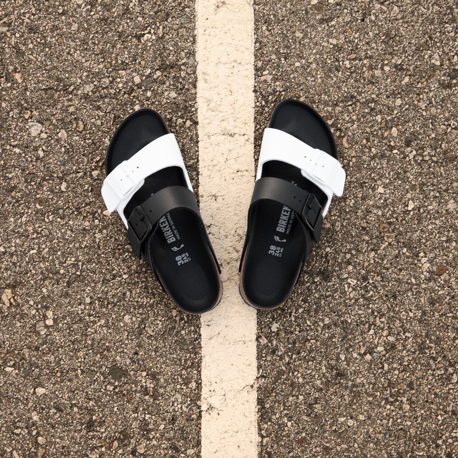 Birkenstock Arizona Split black/white Birko-Flor