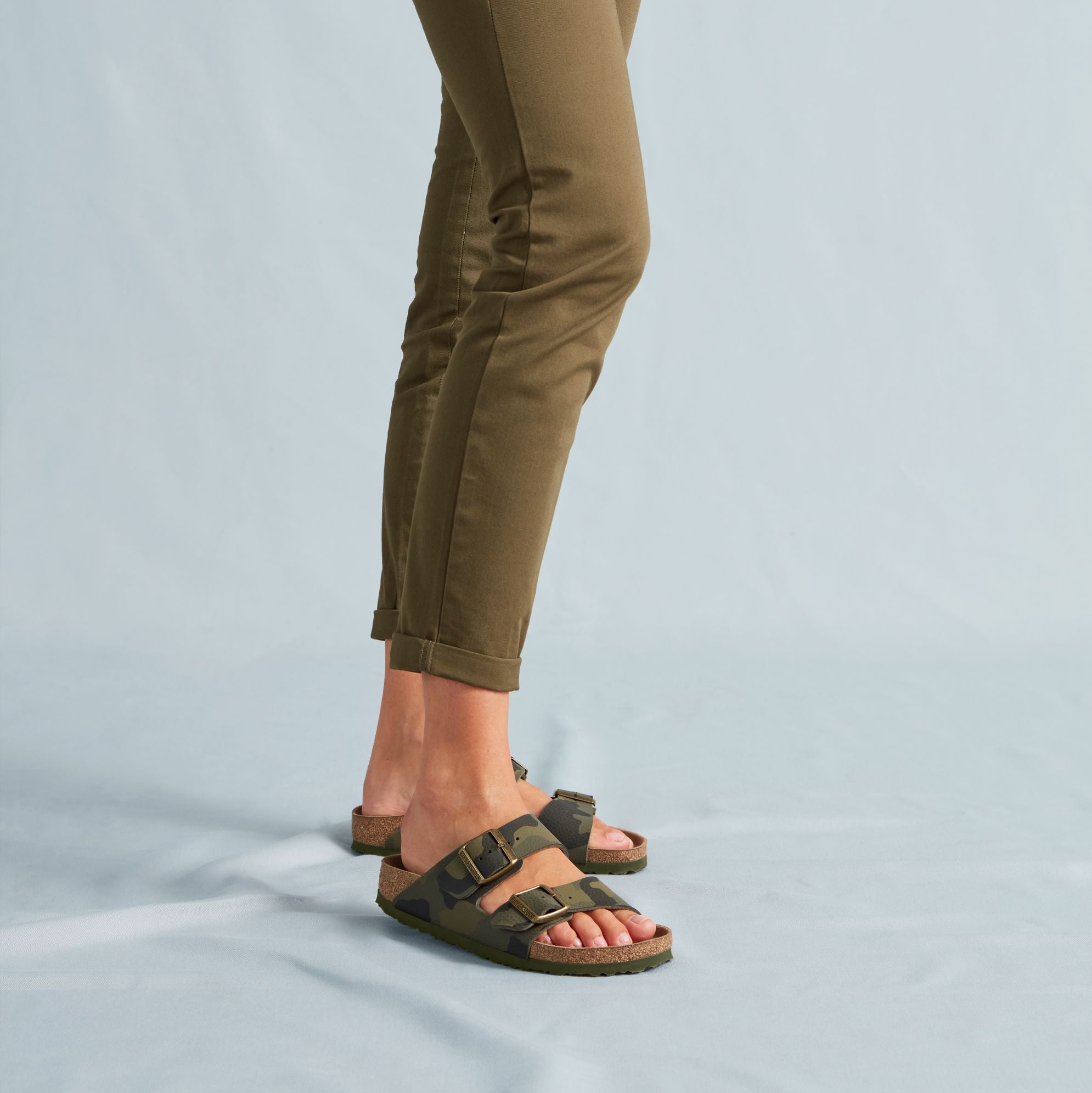 Birkenstock Arizona desert soil camo khaki green Birko-Flor
