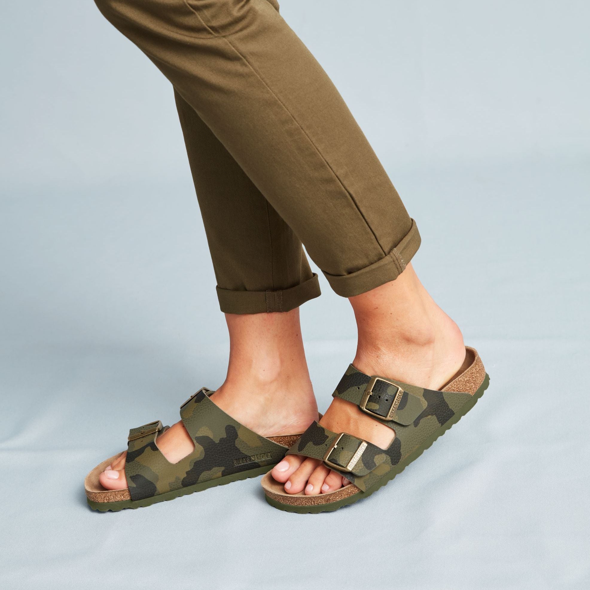 Birkenstock Arizona desert soil camo khaki green Birko-Flor