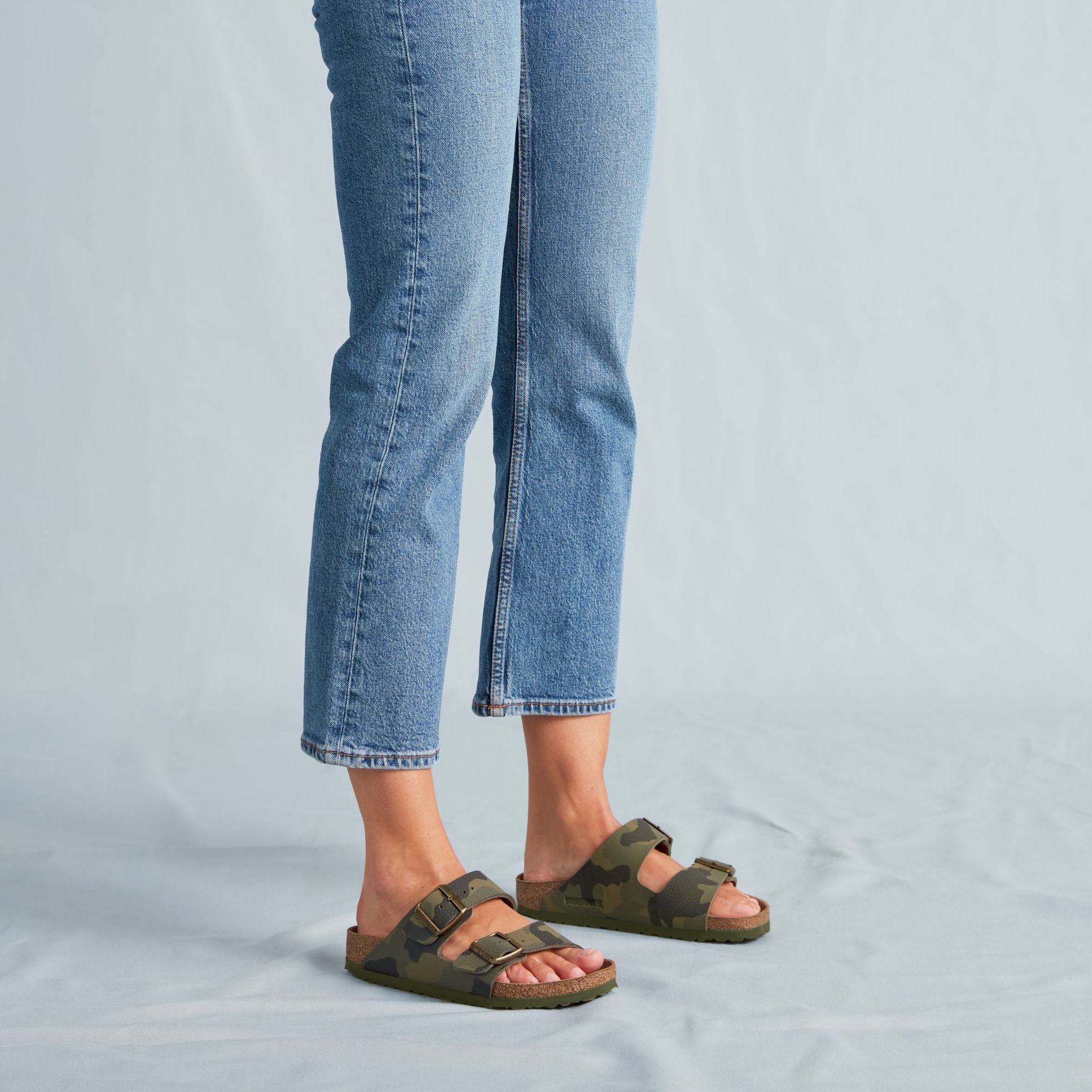Birkenstock Arizona desert soil camo khaki green Birko-Flor