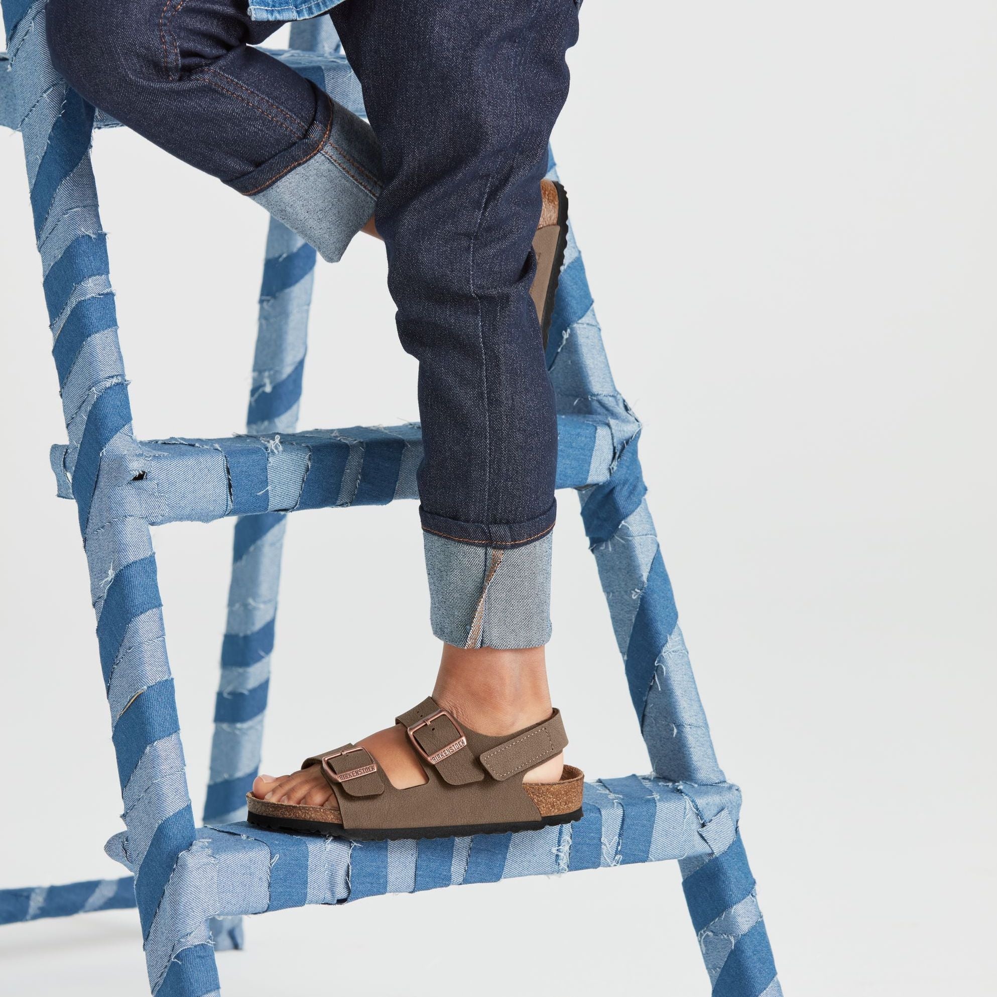 Birkenstock Kids Milano Hook & Loop mocha Birkibuc