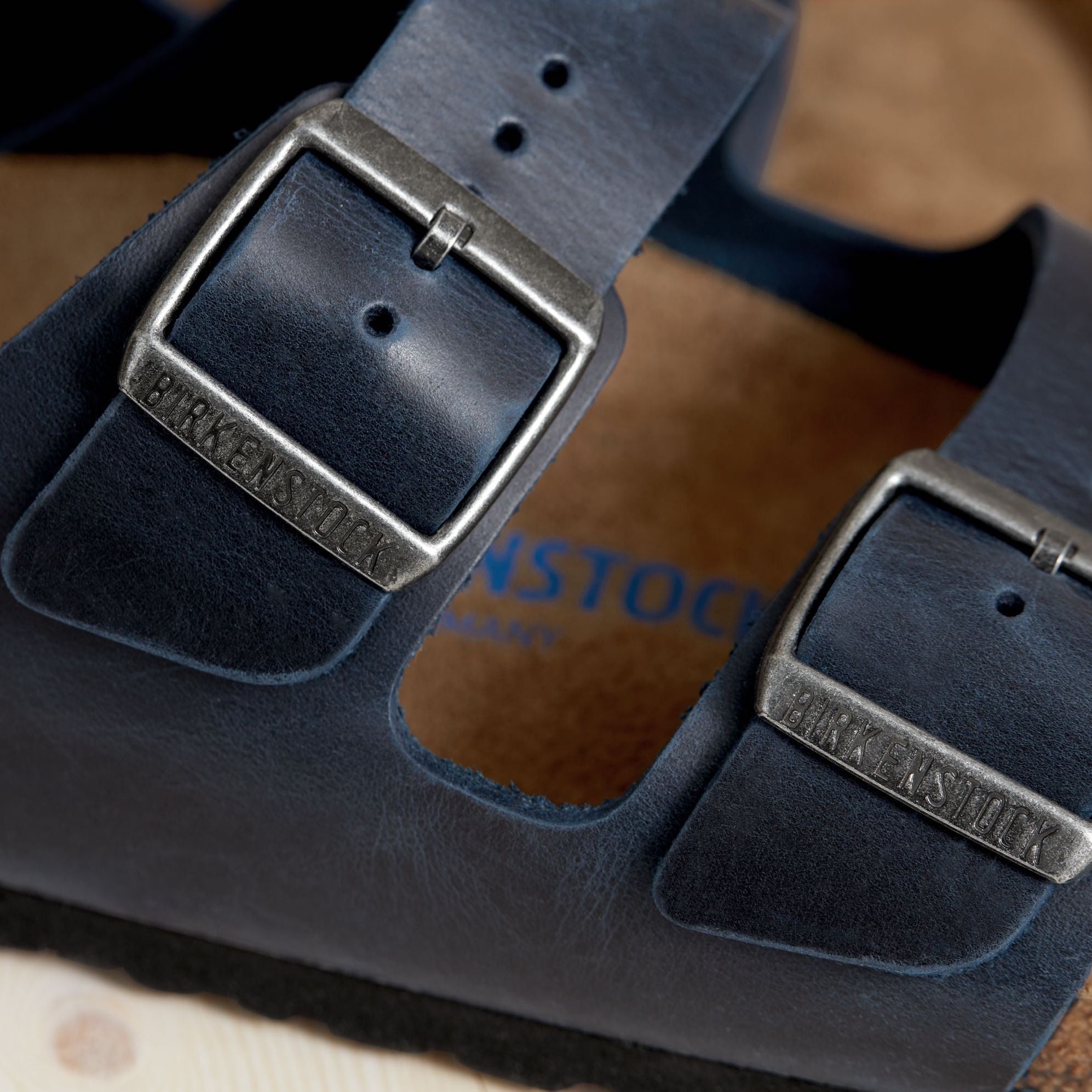 Birkenstock Arizona Soft Footbed blue oiled leather