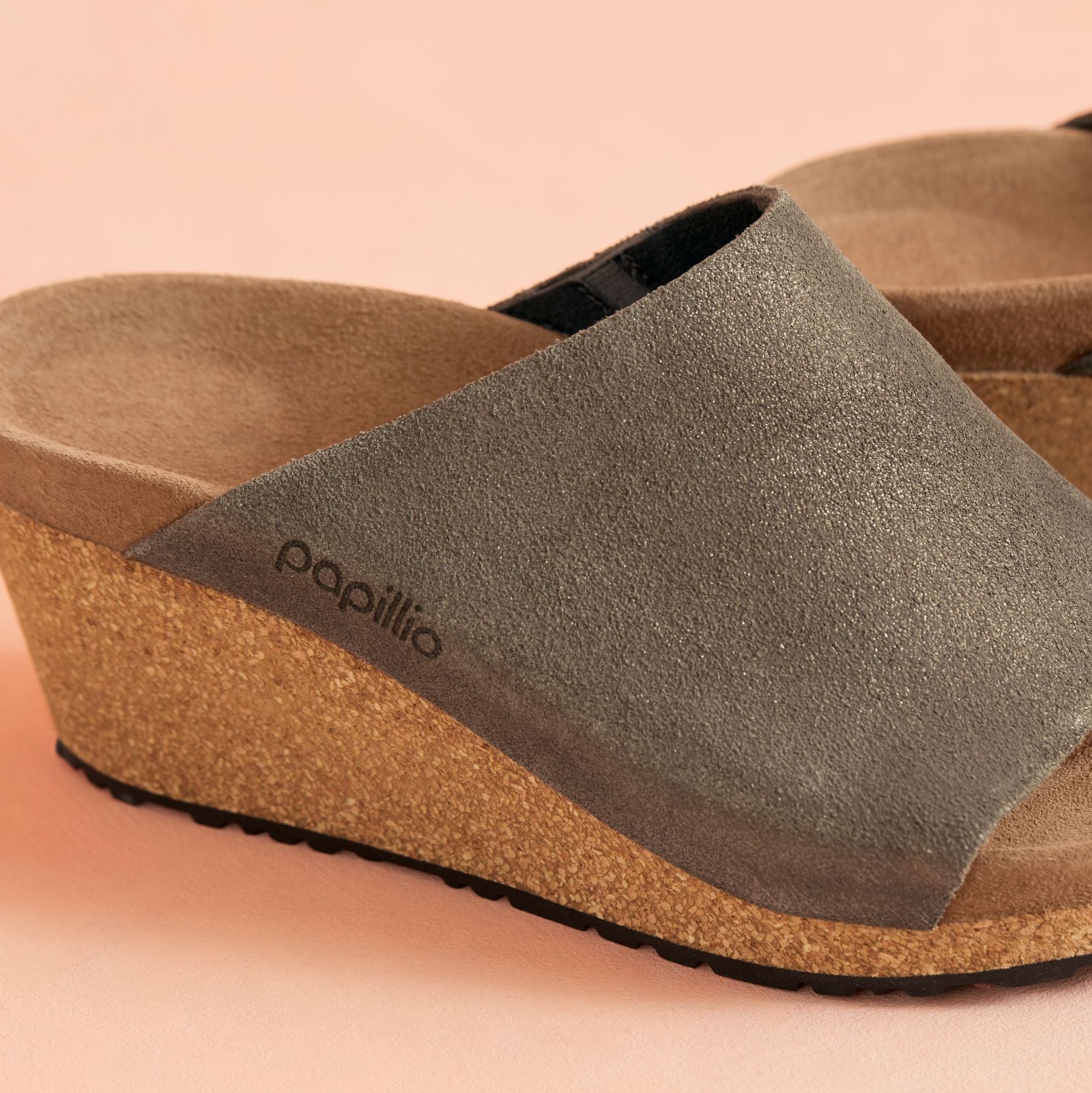 Papillio Namica stone gold washed metallic suede by Birkenstock