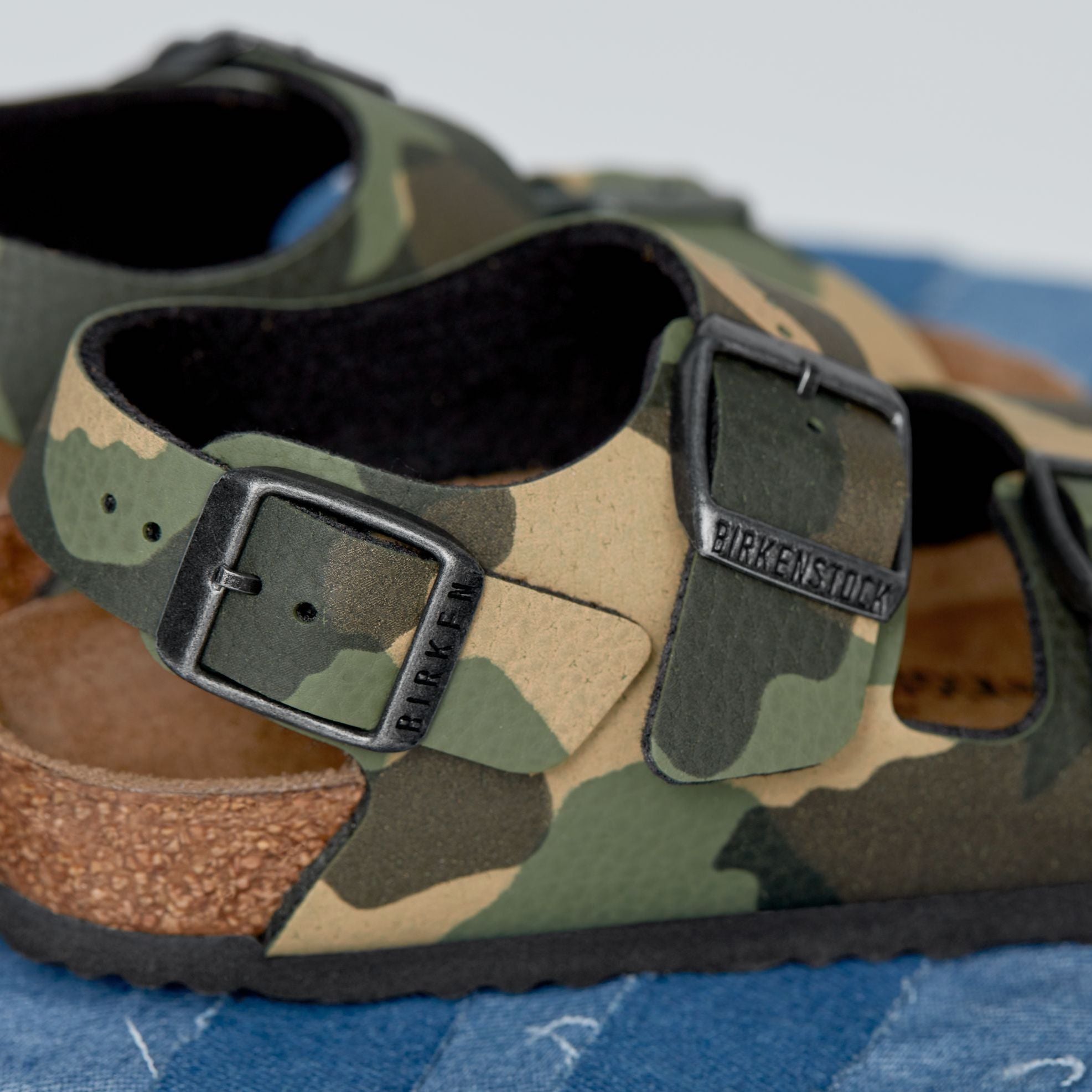 Birkenstock Kids Milano desert soil camo khaki Birko-Flor