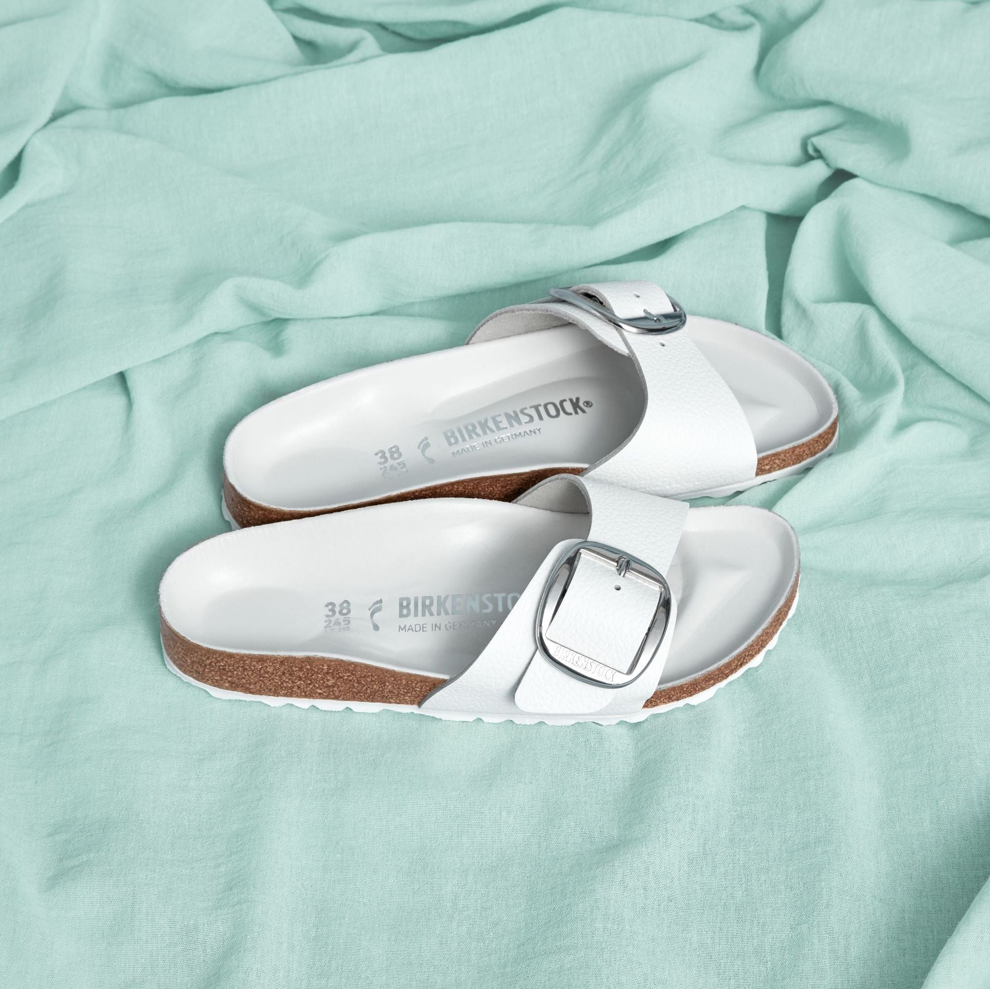 Birkenstock Madrid Big Buckle white leather
