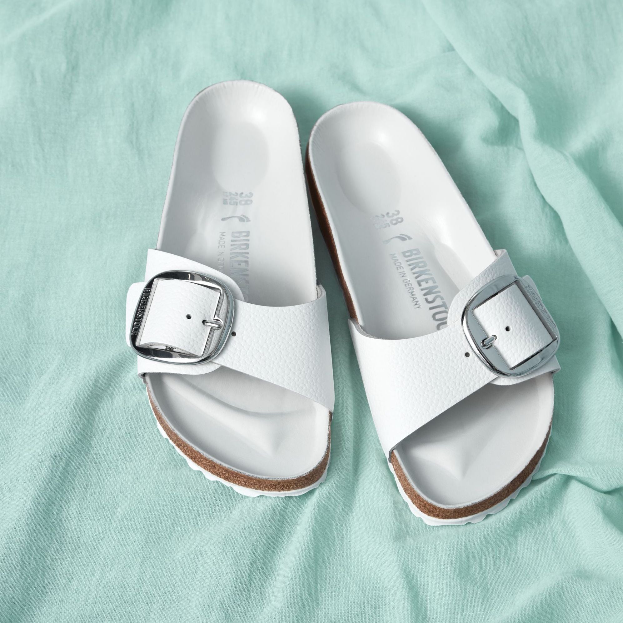 Birkenstock Madrid Big Buckle white leather